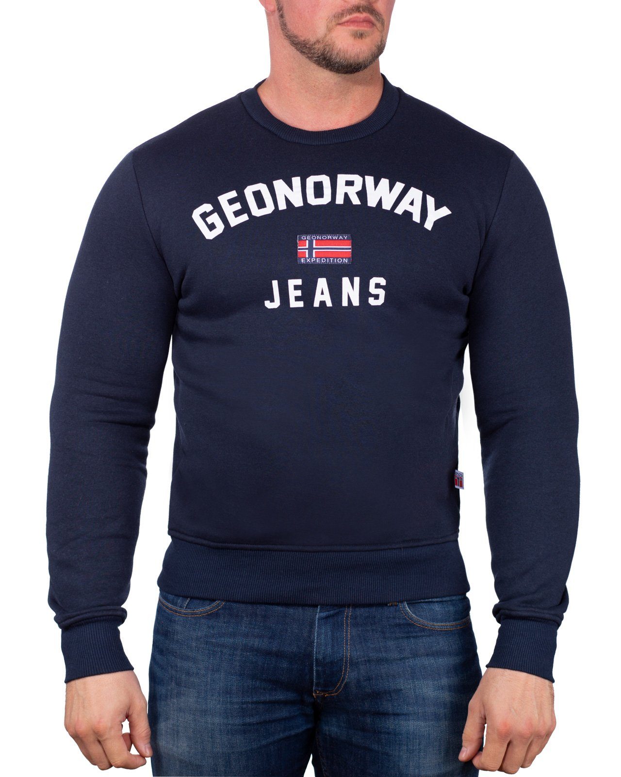 Geo Norway Rundhalspullover Herren Sweatshirt bagassier (1-tlg) Elegantes Design mit Logo