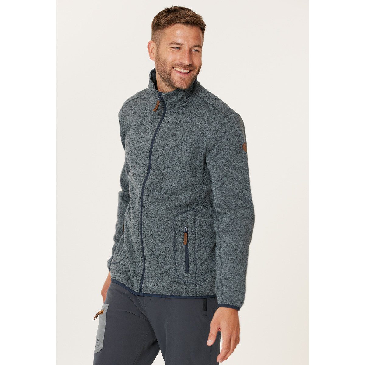 Herren, / Heinz Gipfelglück Pack Night Fleecejacke im Olive Grey atmungsaktiv, Dark 2er für