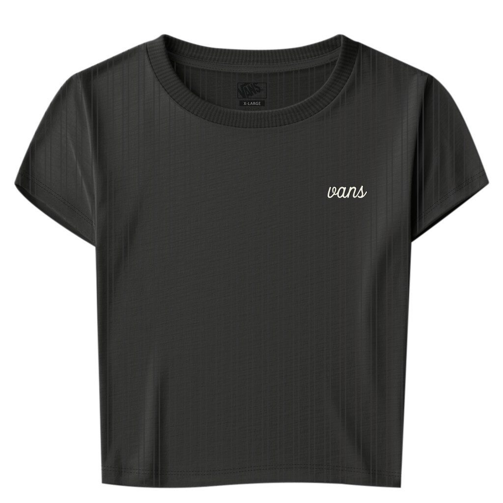 Vans T-Shirt LORRAINE RIBBED MINI SHIRT für Erwachsene, mit Rundhalsausschnitt, Kurzarmdesign, aus Baumwolle