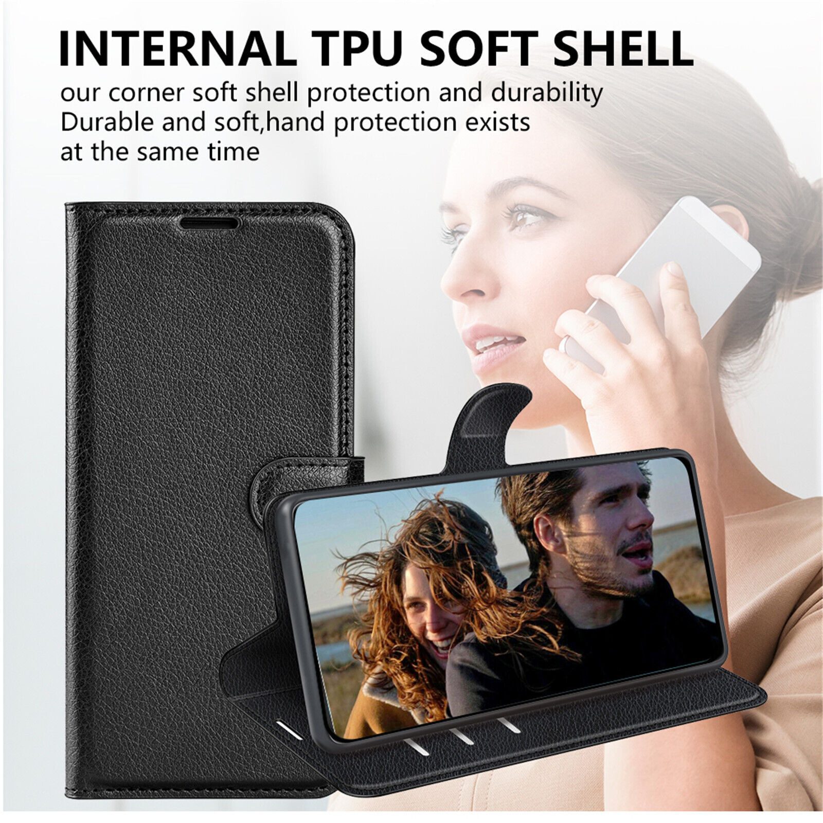 betterfon Handyhülle Handytasche für Samsung Galaxy A34 5G Klapphülle Schwarz, 3 Kartenfächer, Magnetverschluss & Standfunktion im Lederlook – Bild 4 von 5