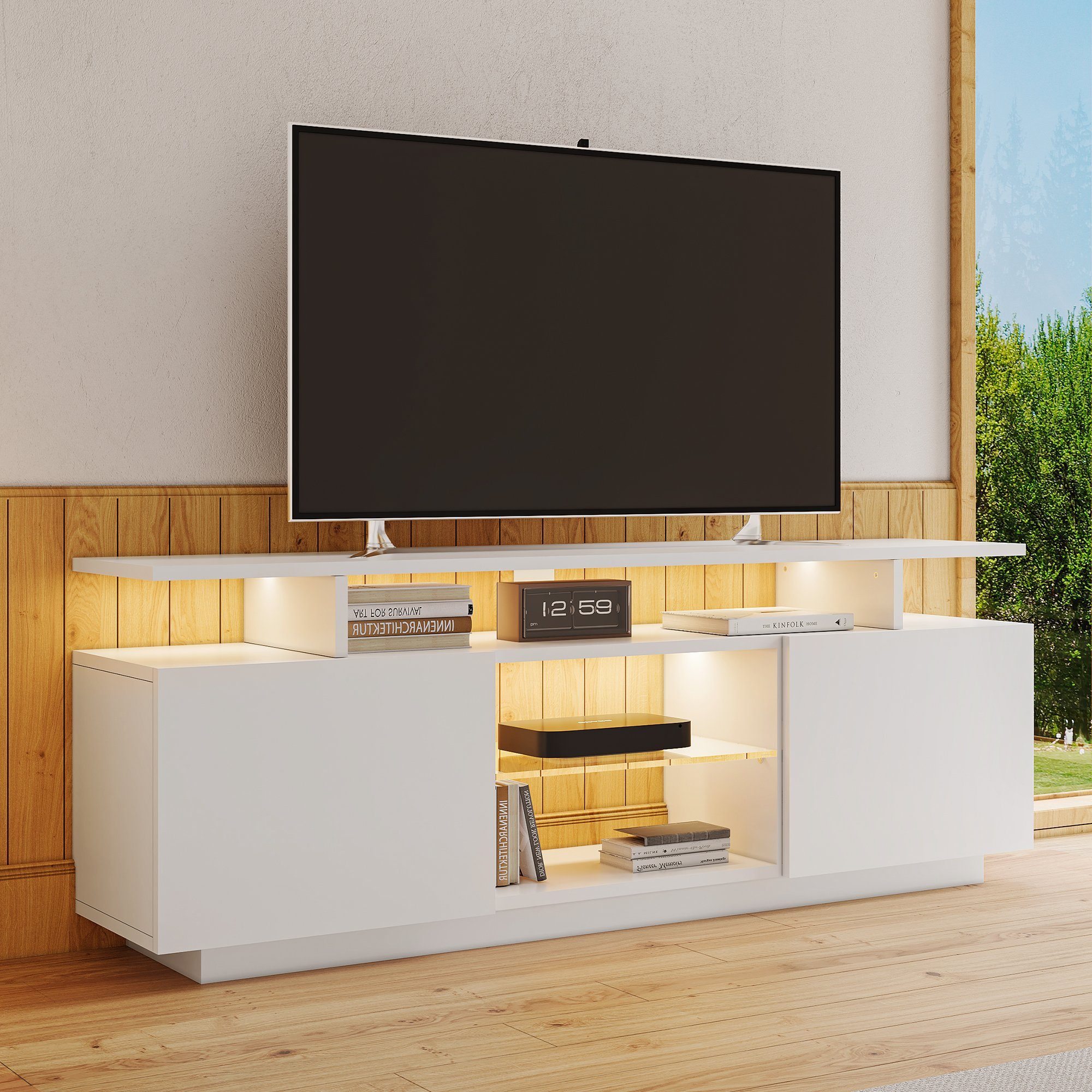 LED-Beleuchtung TV-Schrank TV-Schrank Moderner 16-farbiger mit weißer REDOM