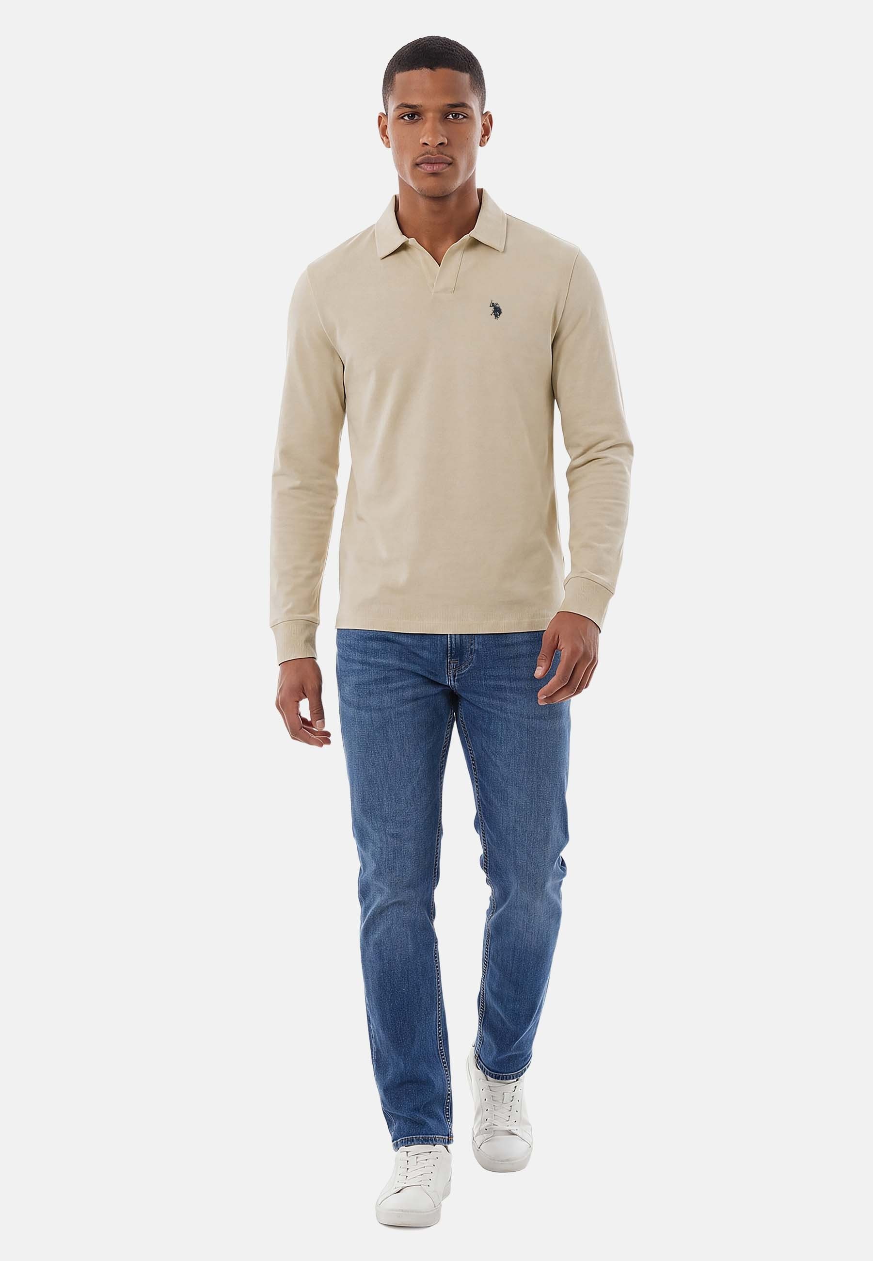 U.S. Polo Assn. Poloshirt USHaarrison – Herren Longsleeve Poloshirt mit Logo-Stickerei – Bild 3 von 5