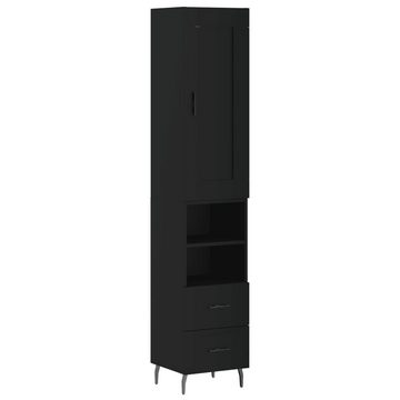 vidaXL Kleiderschrank Regal Highboard Schrank Hochschrank Schwarz 34,5x34x180 cm Holzwerksto