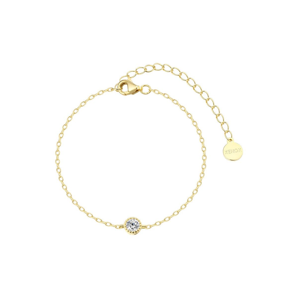 XENOX Armband Armband Damen Pure Essentials Zirkonia Silber Vergoldet XS10614G