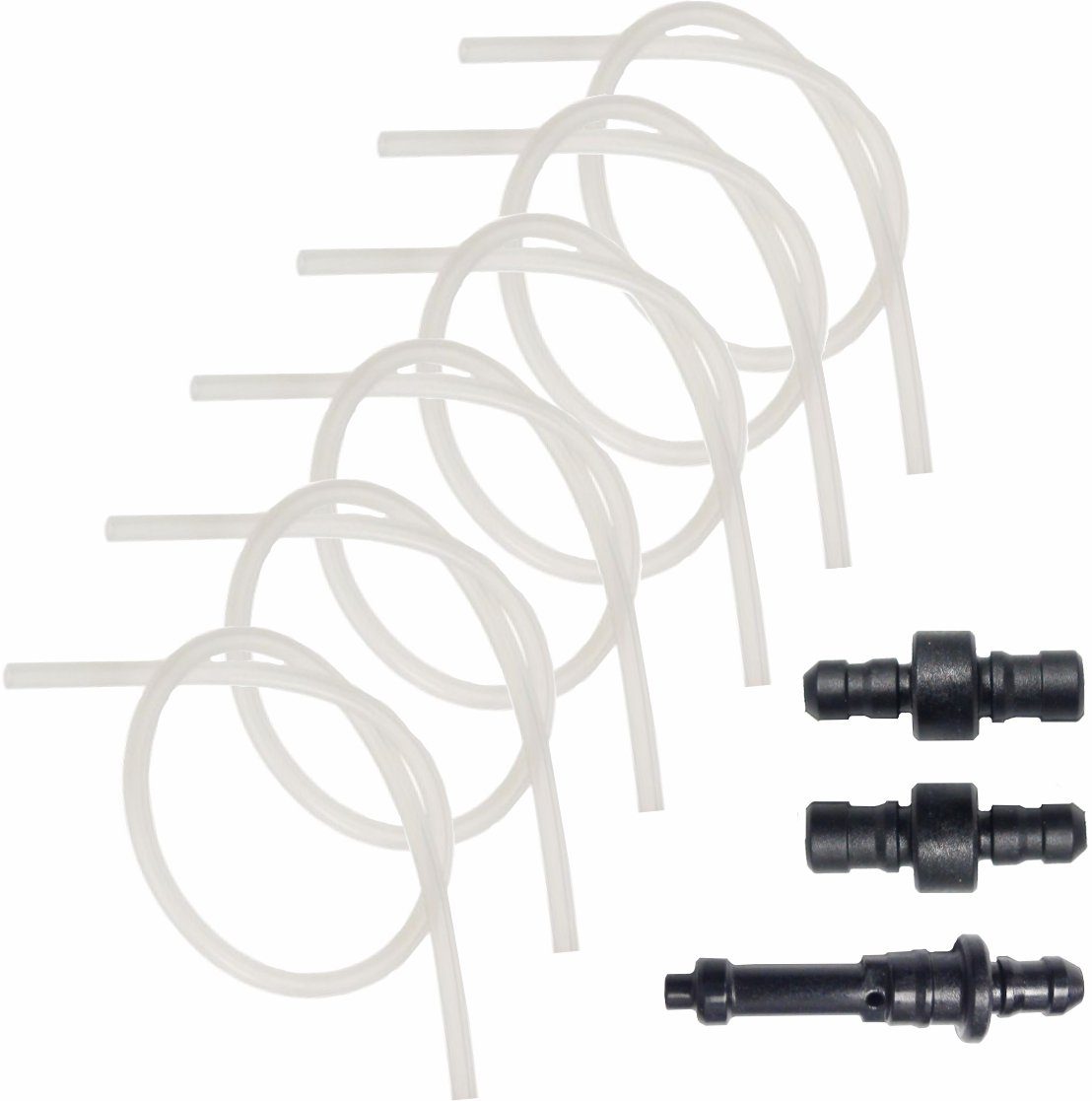 Jotaca Milchschlauch-Adapter 6x Milchschlauch Silikonschläuche Ersatz + 3x Anschlussnippel, Zubehör für Jura Kaffeevollautomaten, Schlauch Innendurchmesser 3mm - Schlauch Außendurchmesser 6mm