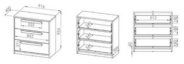 Feldmann-Wohnen Kommode Drop, B/T/H: 92 cm / 40 cm / 94 cm