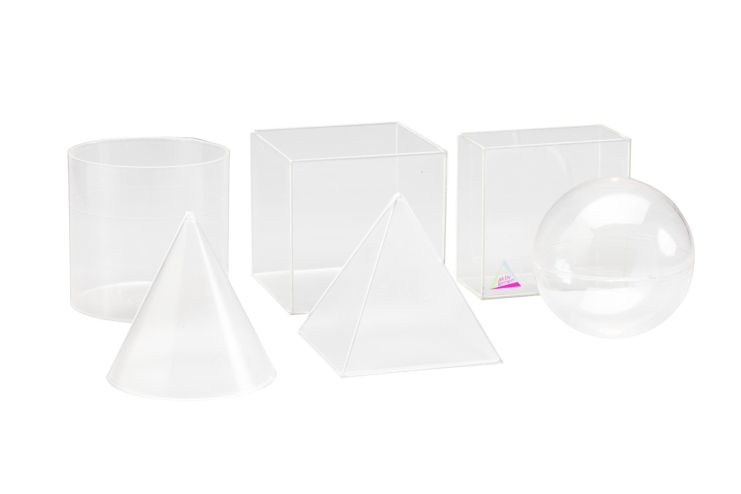 Wissner® aktiv lernen Lernspielzeug Körperformensatz transparent (6 Teile), RE-Plastic® Geo-Körper, RE-Plastic®