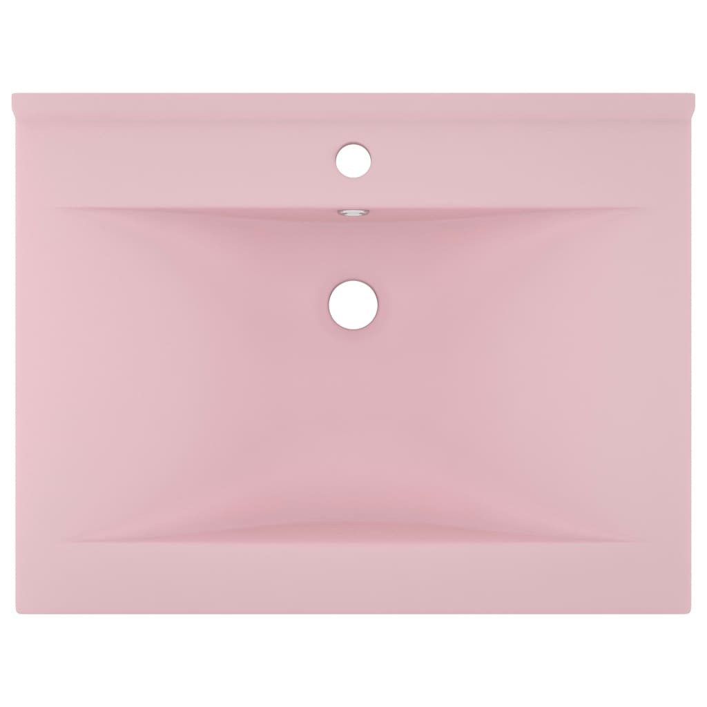 vidaXL Waschbecken, Luxus-Waschbecken mit Hahnloch Matt-Rosa 60x46 cm Keramik