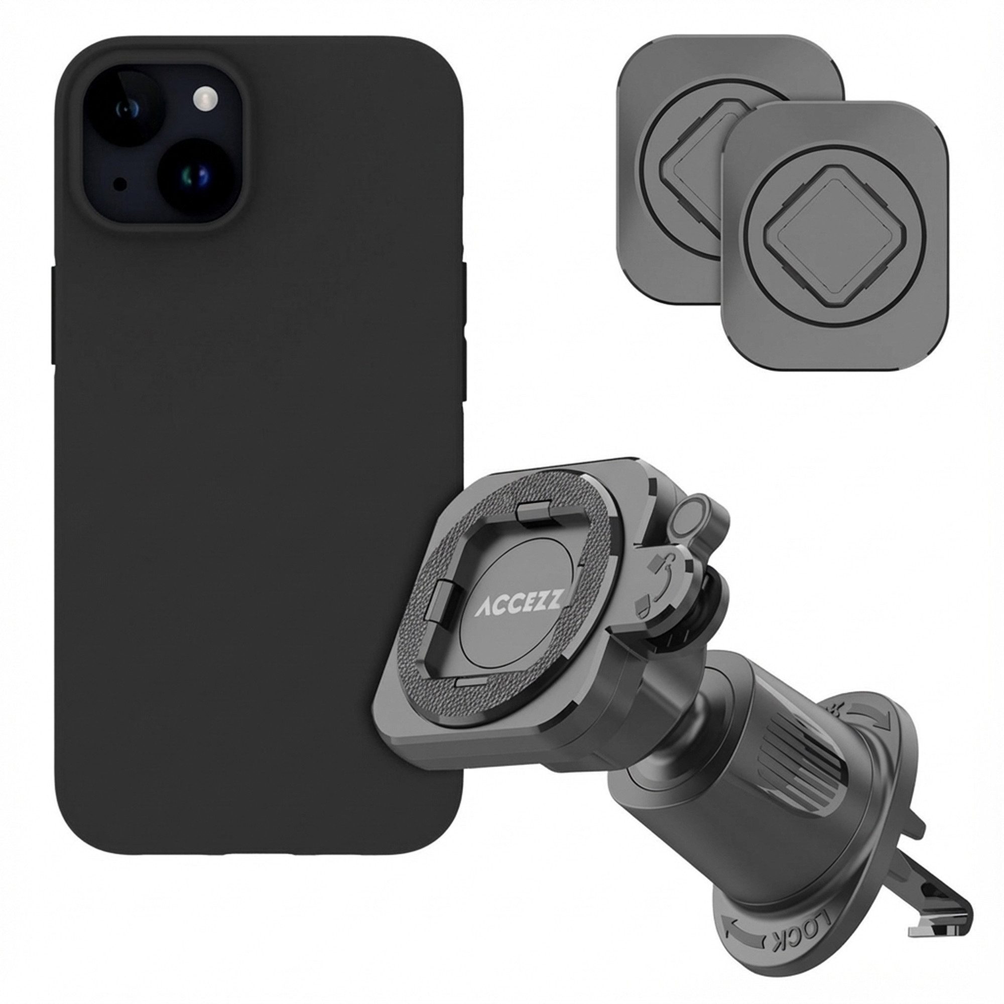 Accezz Handy-Halterung Accezz EasyLock Handyhalterung Auto - Inklusive Hülle für das Apple iP, (1-tlg)