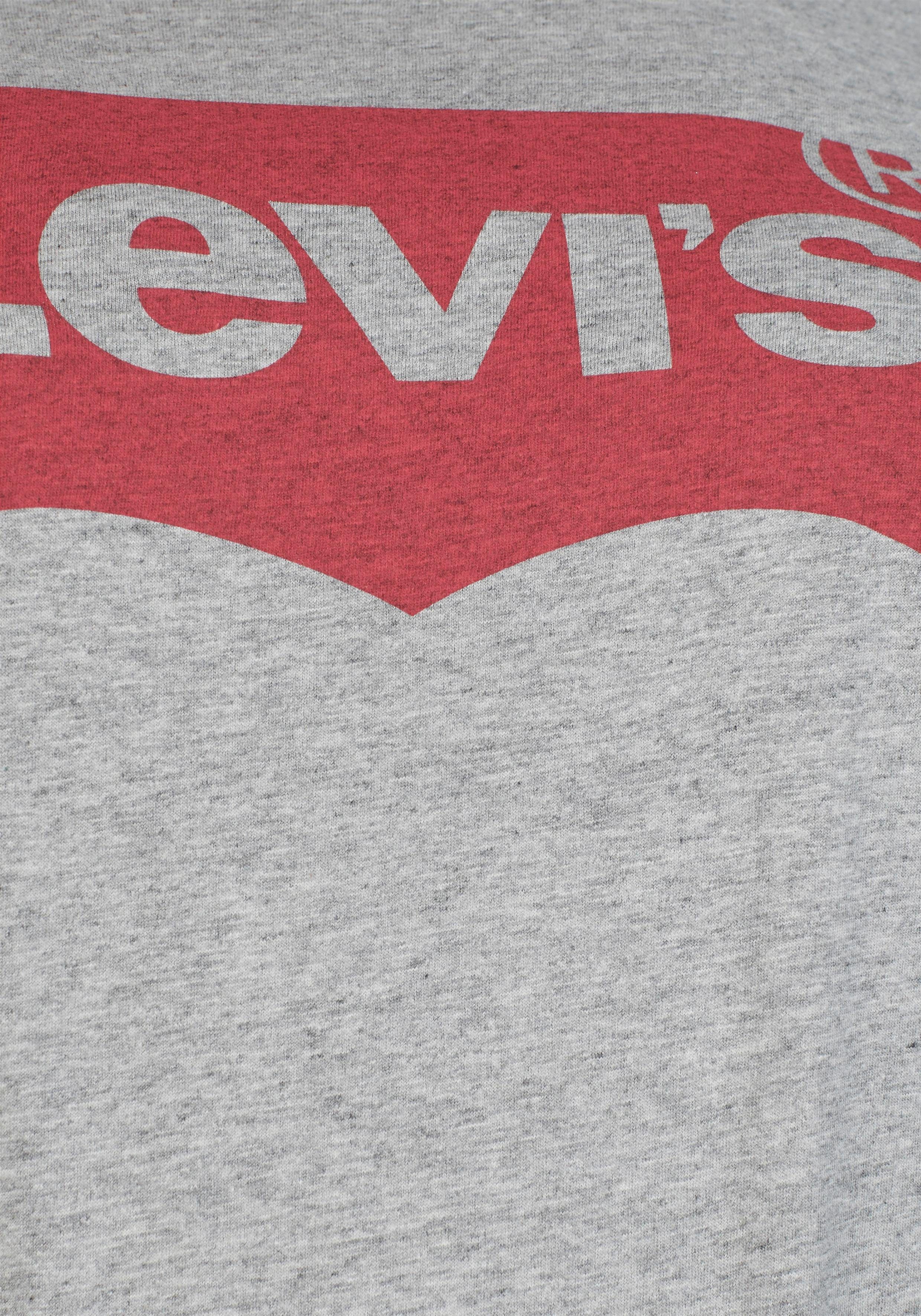 Levi's® Plus Tee Batwing-Logo Perfect T-Shirt grau-meliert-rot mit