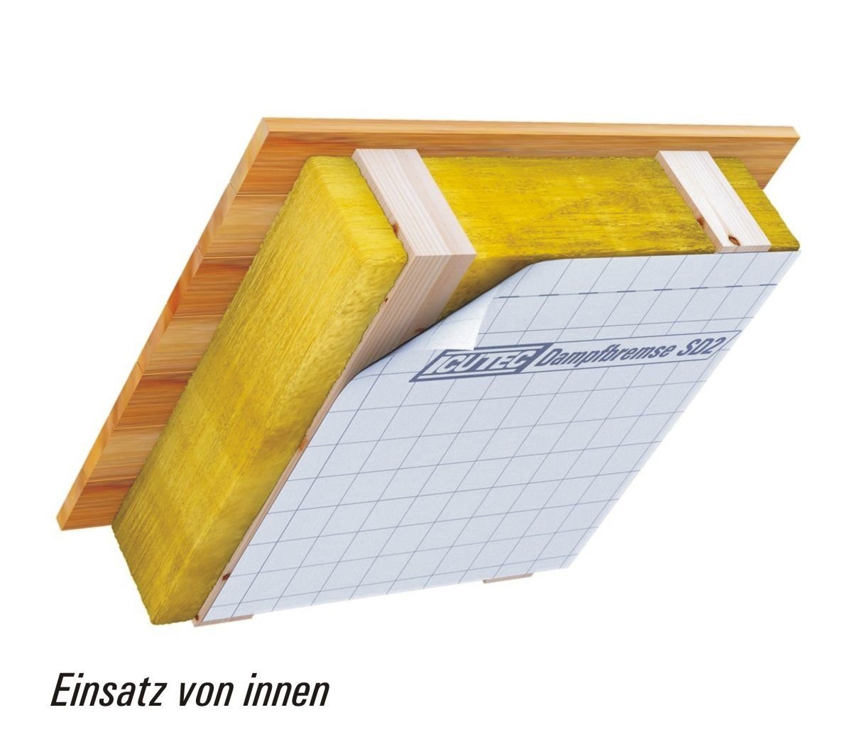 ICUTEC Dampfbremsfolie 012 8100 Dampfbremse SD2, 1m x 25m, Sd-Wert ca 2 m, atmungsaktive & lu, Verlegen, feuchtigkeitsregulierend, begehbar, 1 m Breite, 25 m Länge