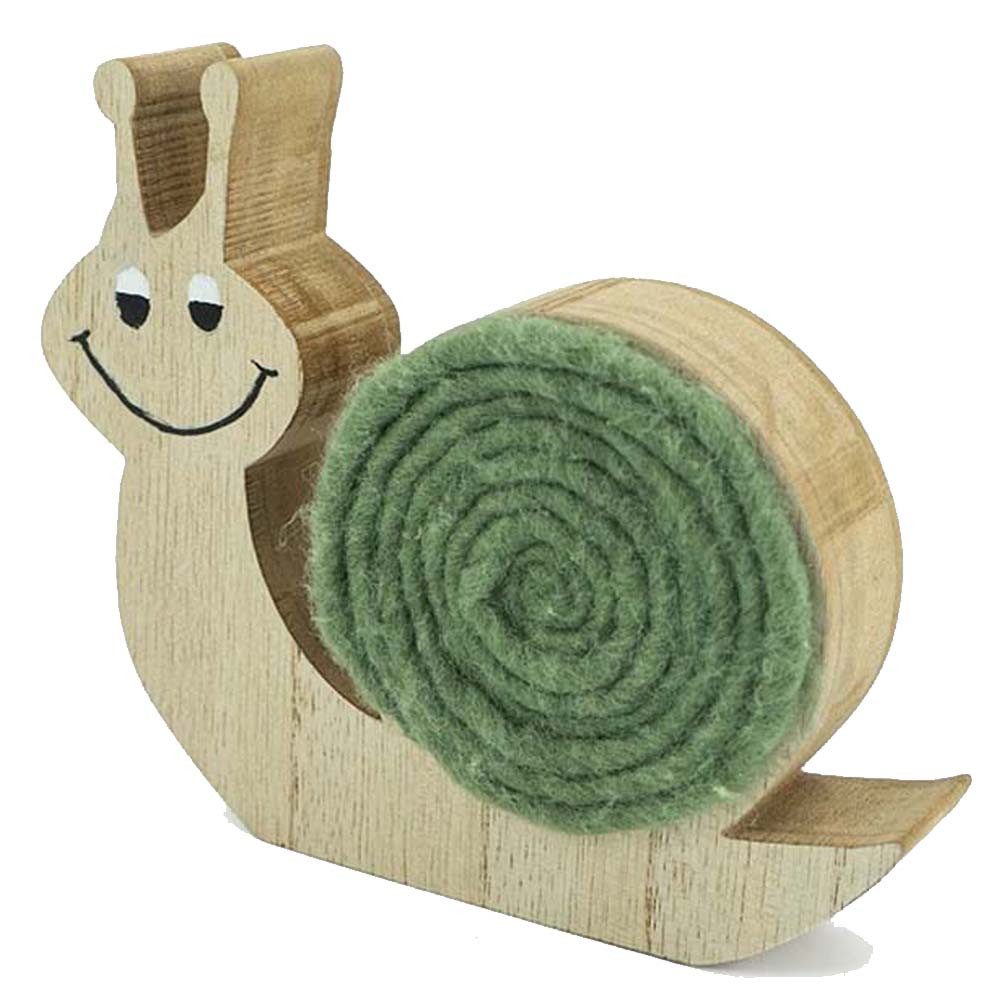 NOOR LIVING Dekofigur Schnecke aus MDF Deko Wohnzimmer (Dekoration für Sommer, Herbst) (Dekoration für Frühling, Sommer, Herbst, H: 13,5 cm), Schneckendeko perfekt als kleines Geschenk oder Mitbringsel