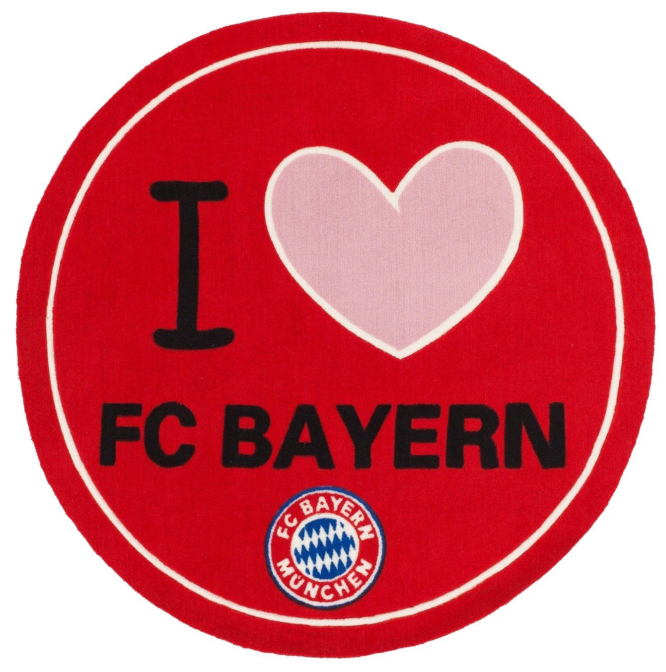 Teppich »FC Bayern Runder Teppich 1.00 x 1.00 m Fussball Fan Lizensware«,  Böing Carpet, Rund, Höhe 5 mm