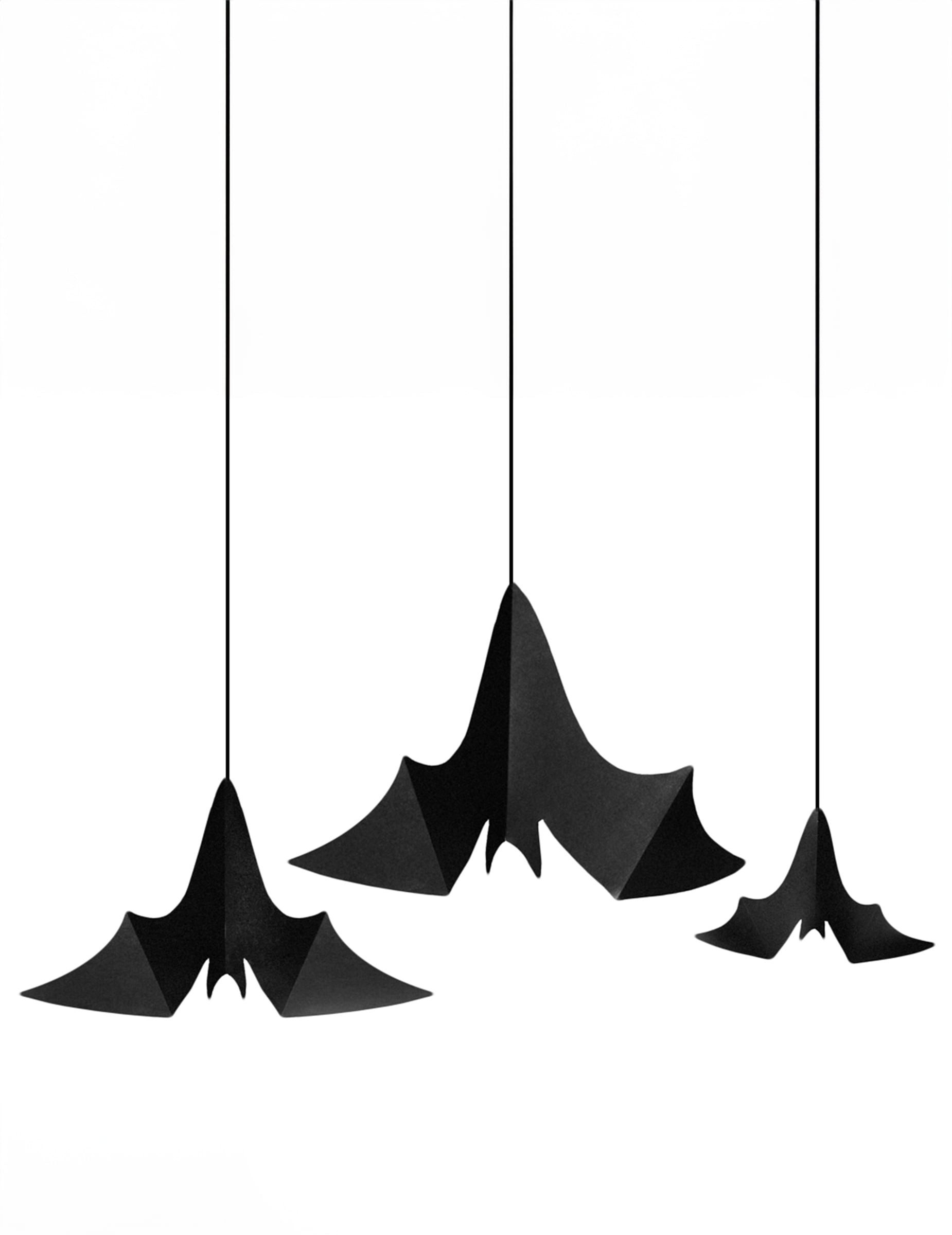 partydeco Kostüm Deko-Fledermäuse Halloween-Hängedeko 3 Stück schwarz