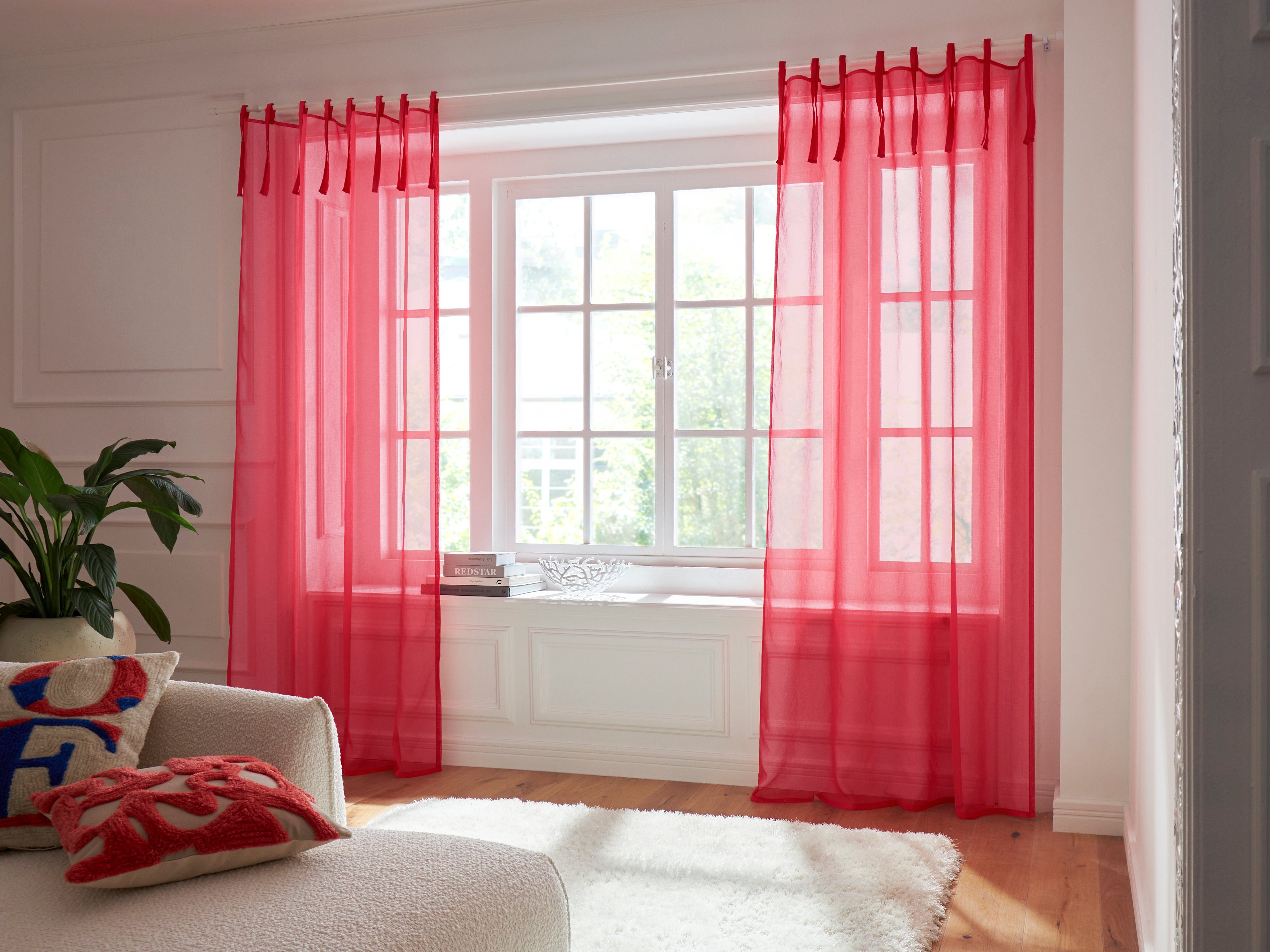 my home Gardine TENDER (1 St), Bindebänder, transparent, transparent, Leine günstig online kaufen