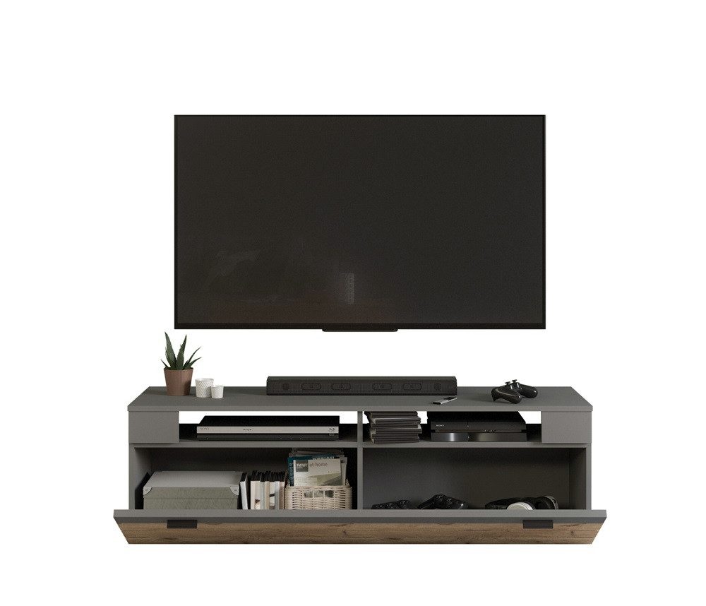xonox.home Lowboard Lowboard TV-Board Freno, grau matt / Nox Oak, ohne Beleuchtung