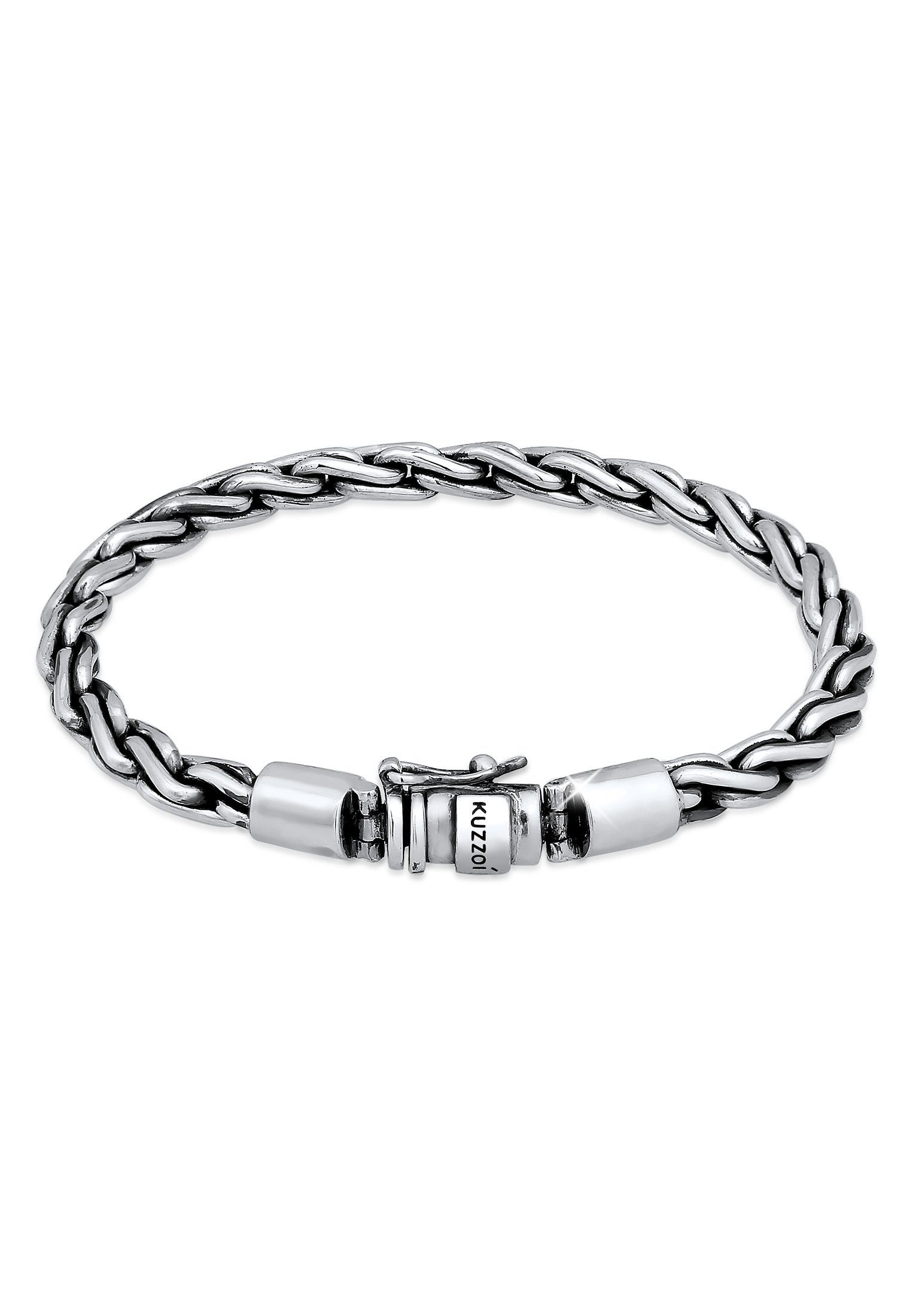 Kuzzoi Silberarmband Herren Kordel Kastenverschluss Unisex günstig online kaufen