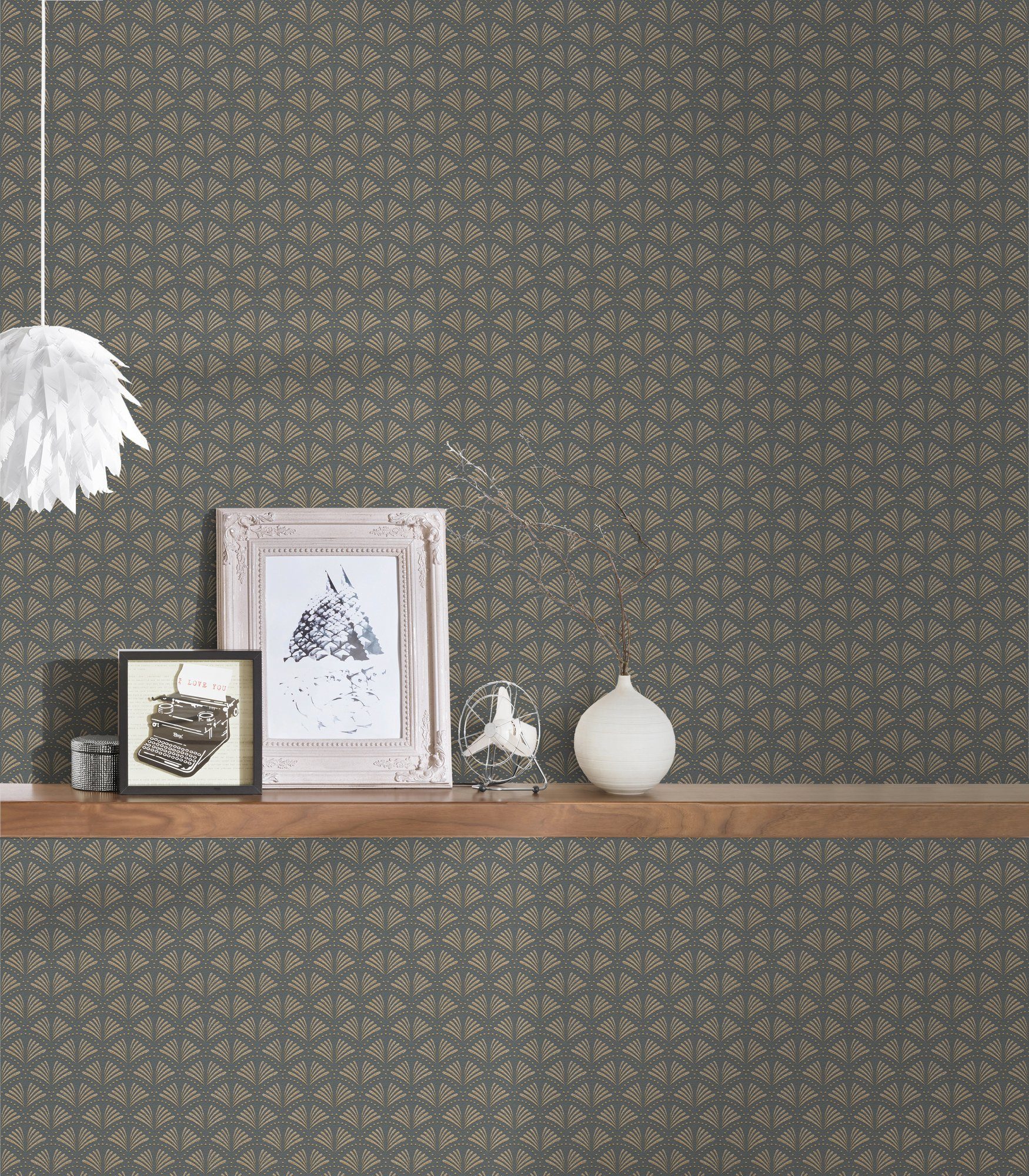 A.S. Création Vliestapete Trendwall, leicht strukturiert, Motiv, abstrakt, gemustert, Glitzertapete Tapete Art Deco Tapeten Wohnzimmer Schlafzimmer Küche