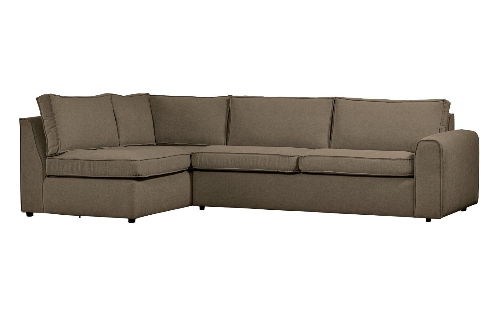 Ecksofa links freistellbar Stoff Freek Ecksofa WOOOD - Dunkelgrau,