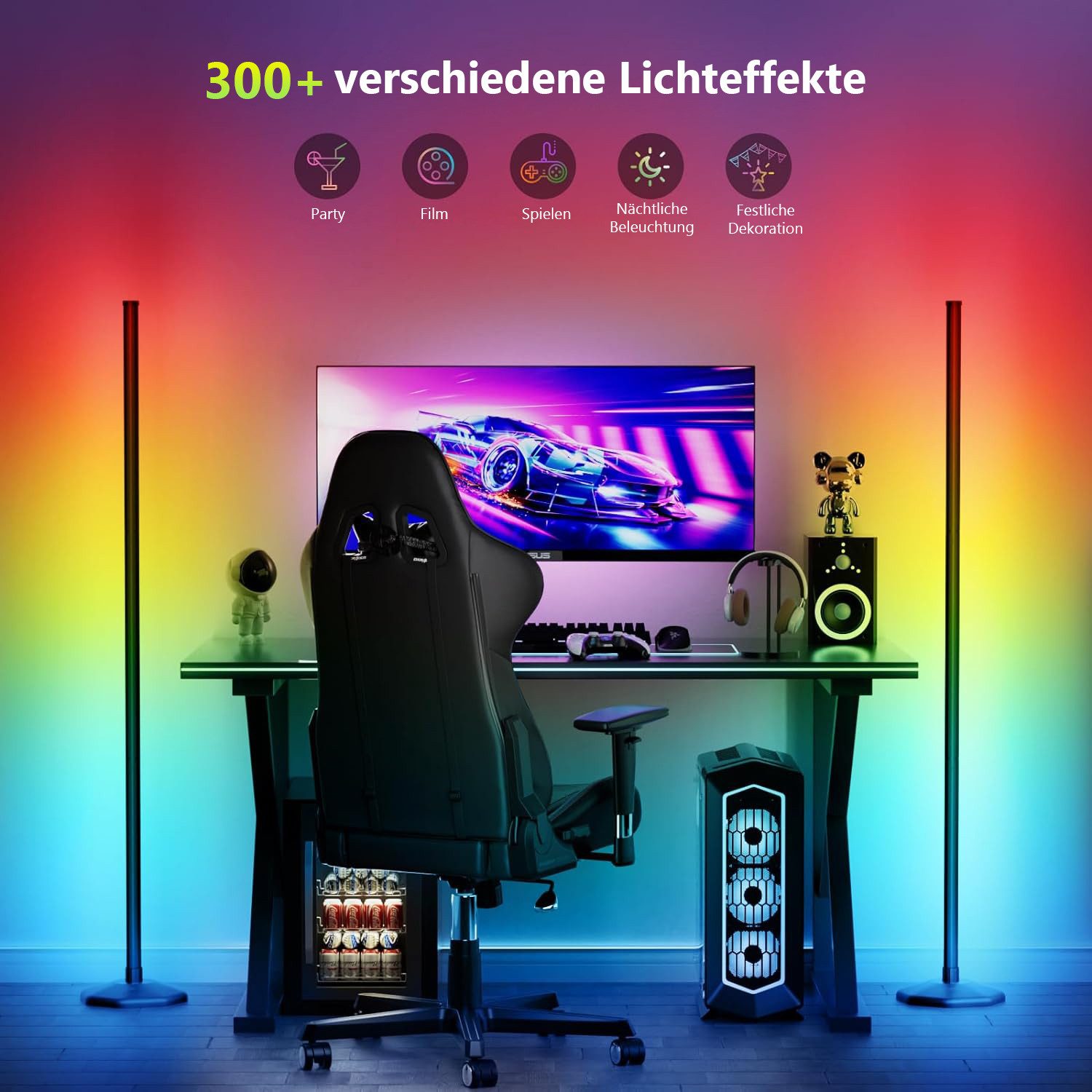 MUPOO LED Stehlampe RGB Ecklampe Musiksynch günstig online kaufen