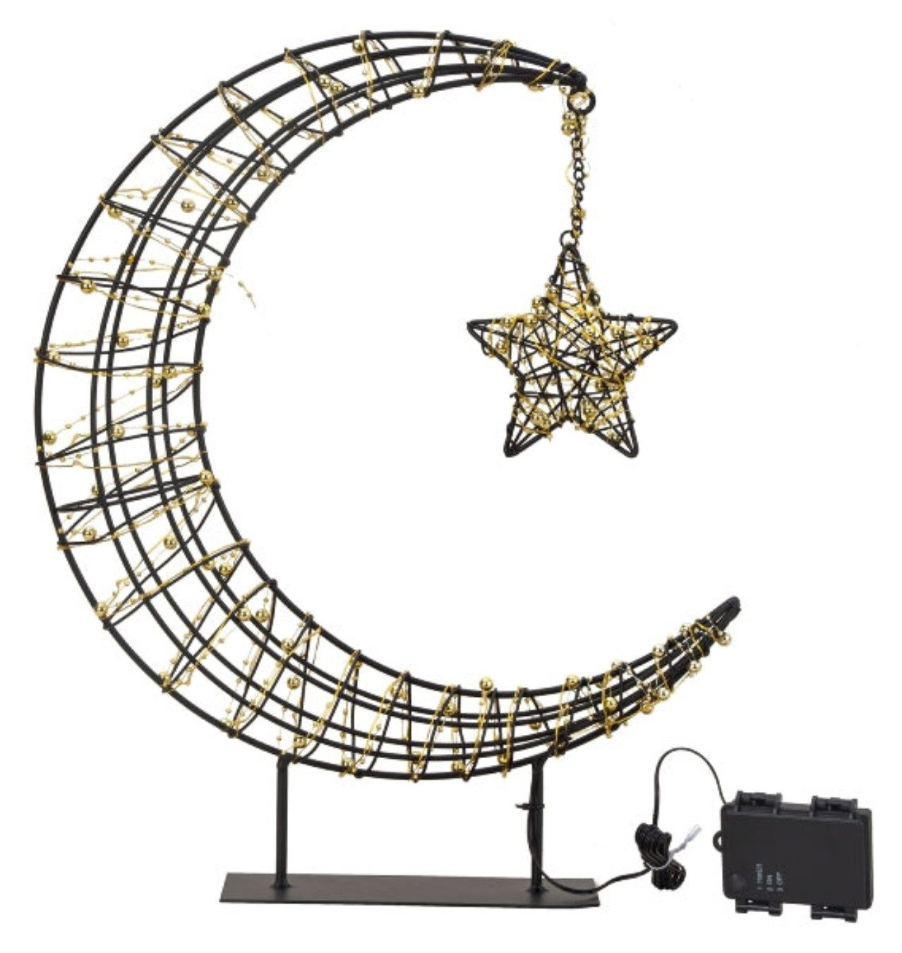 Mel-O-Design LED Dekoobjekt XXL LunaStar LED Outdoor Leuchte - Deko Mond mit Stern, LED fest integriert