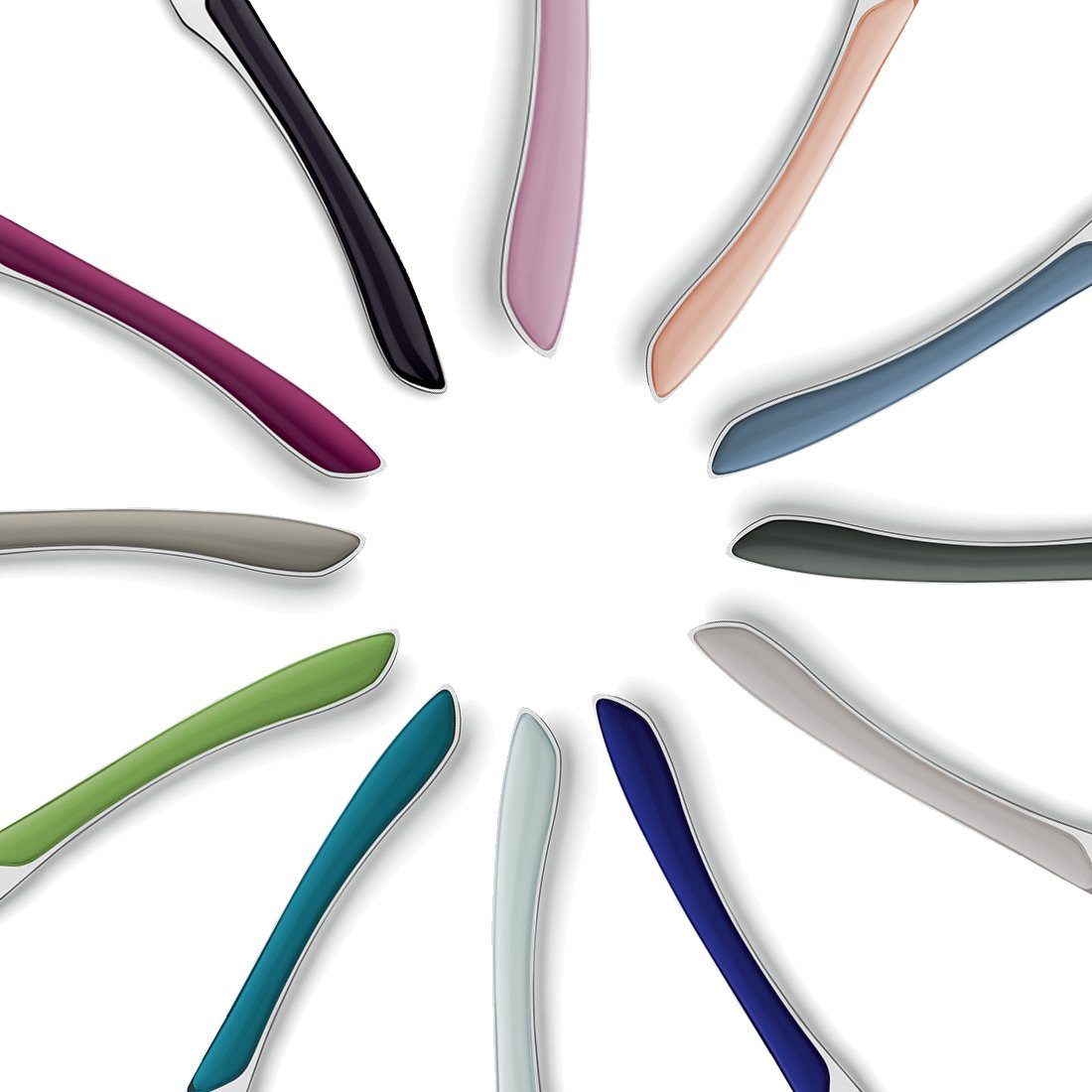 Kuppels Kuchengabel PRISMA (6 Stück), Griff Kunststoff, altrosa glänzend