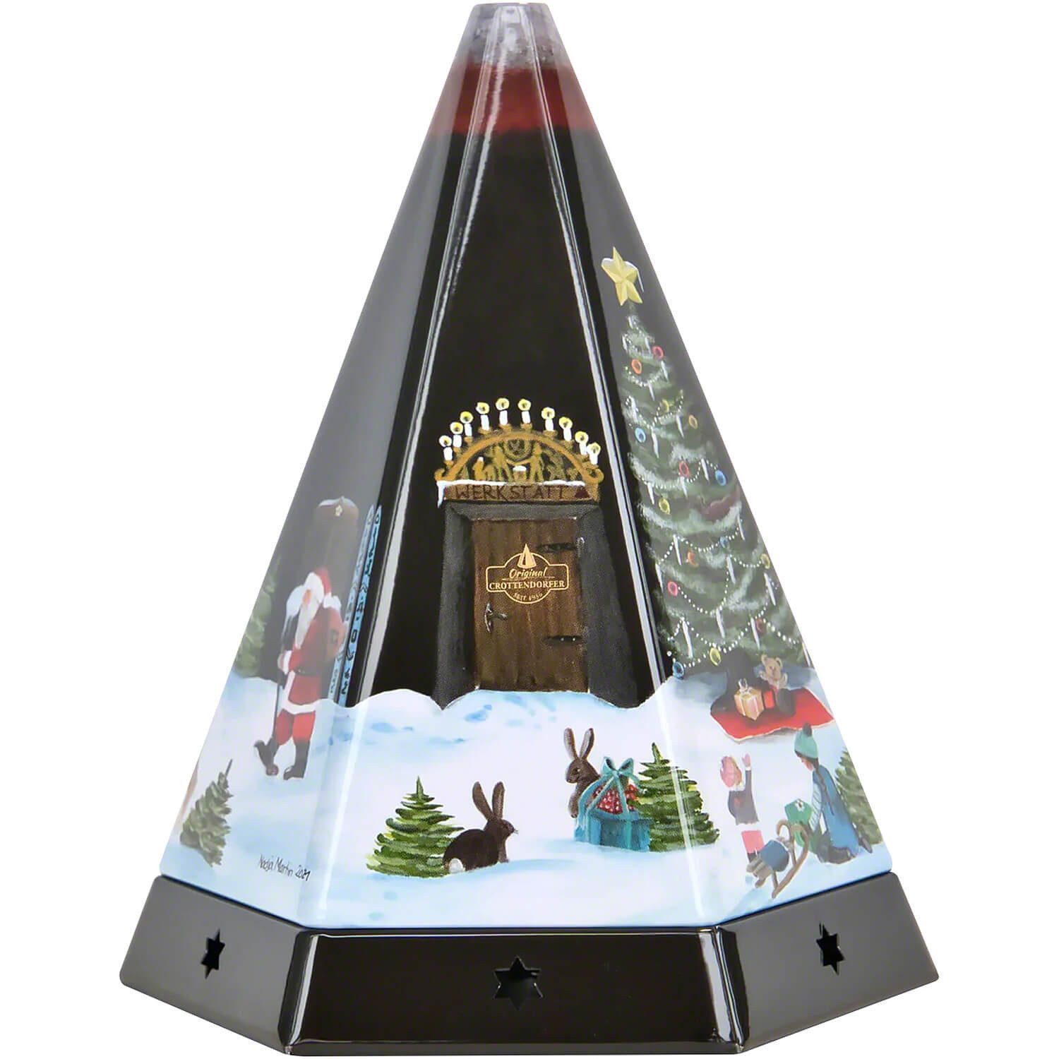 Crottendorfer Räucherhaus Crottendorfer Räucherpyramide aus Metall, Räucherkerzenhalter, aus Metall mit Räucherkerzenhalter