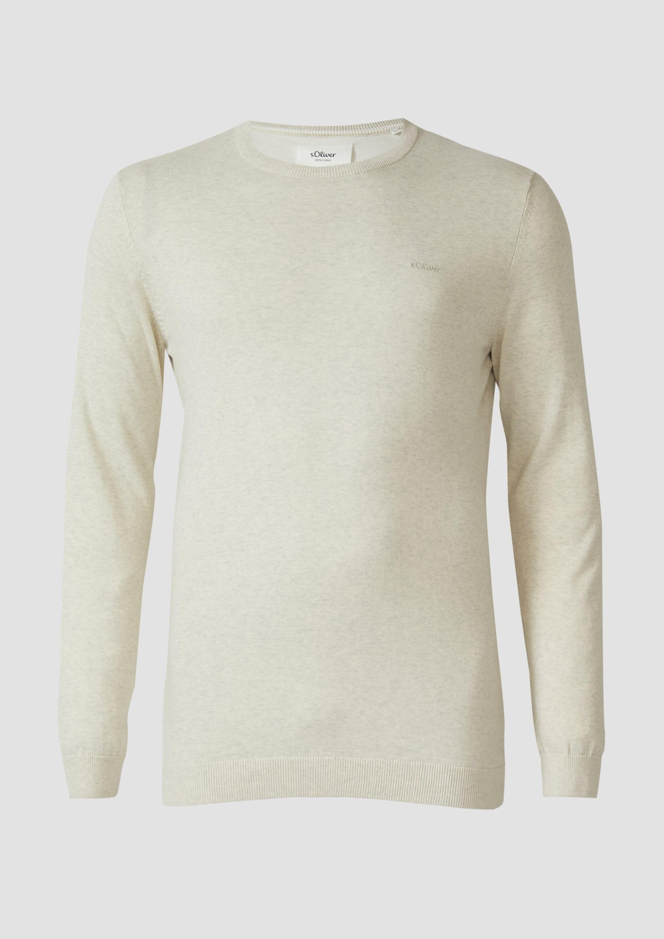 s.Oliver Longpullover Strickpullover Strickpullover mit Logo-Stickerei