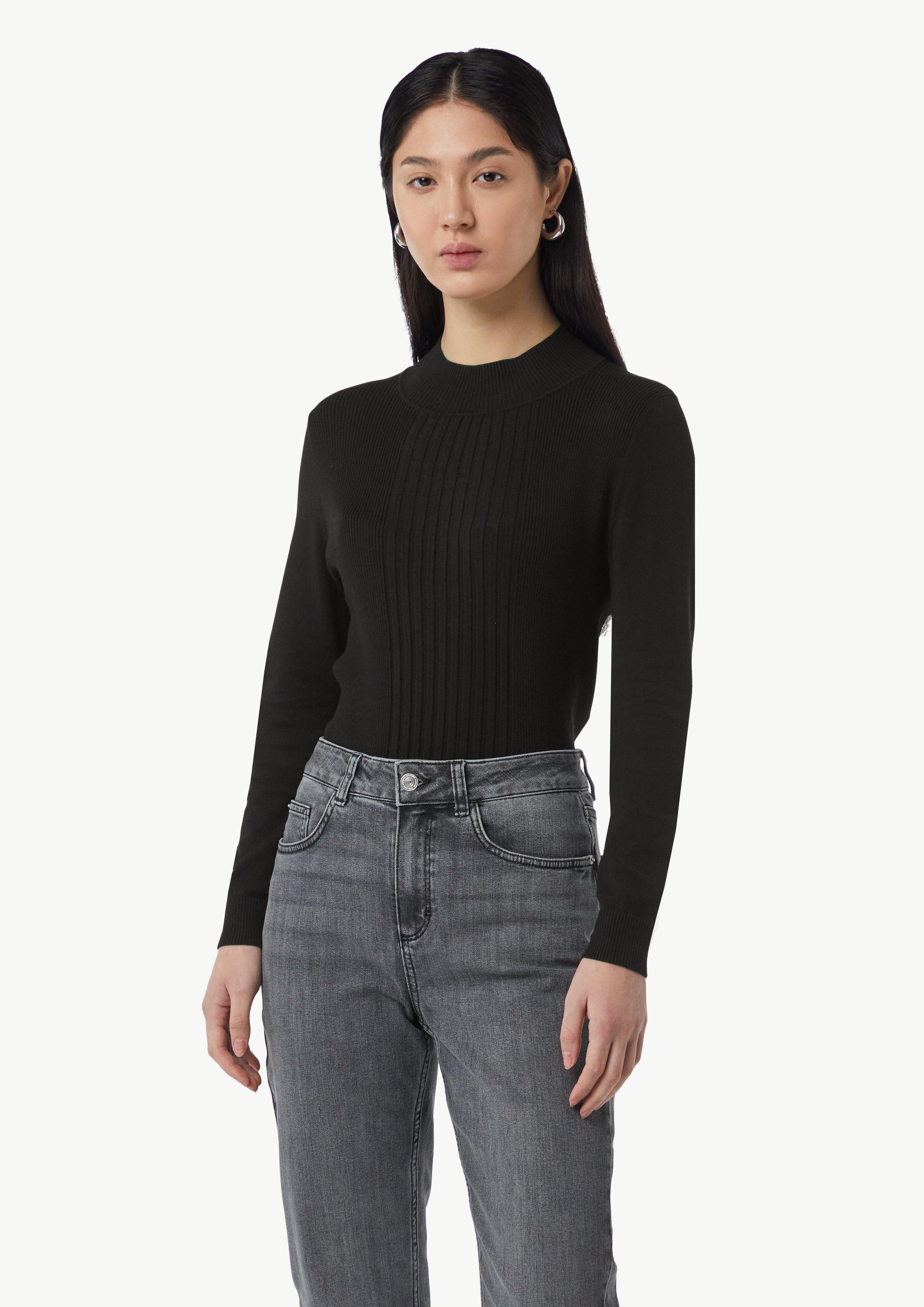 Langarmshirt Feinstrickpullover mit Strukturmuster