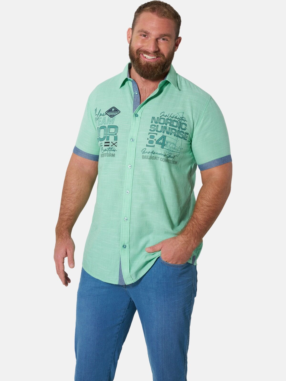 Jan Vanderstorm Kurzarmhemd FAPHER mit frischem Chambraylook