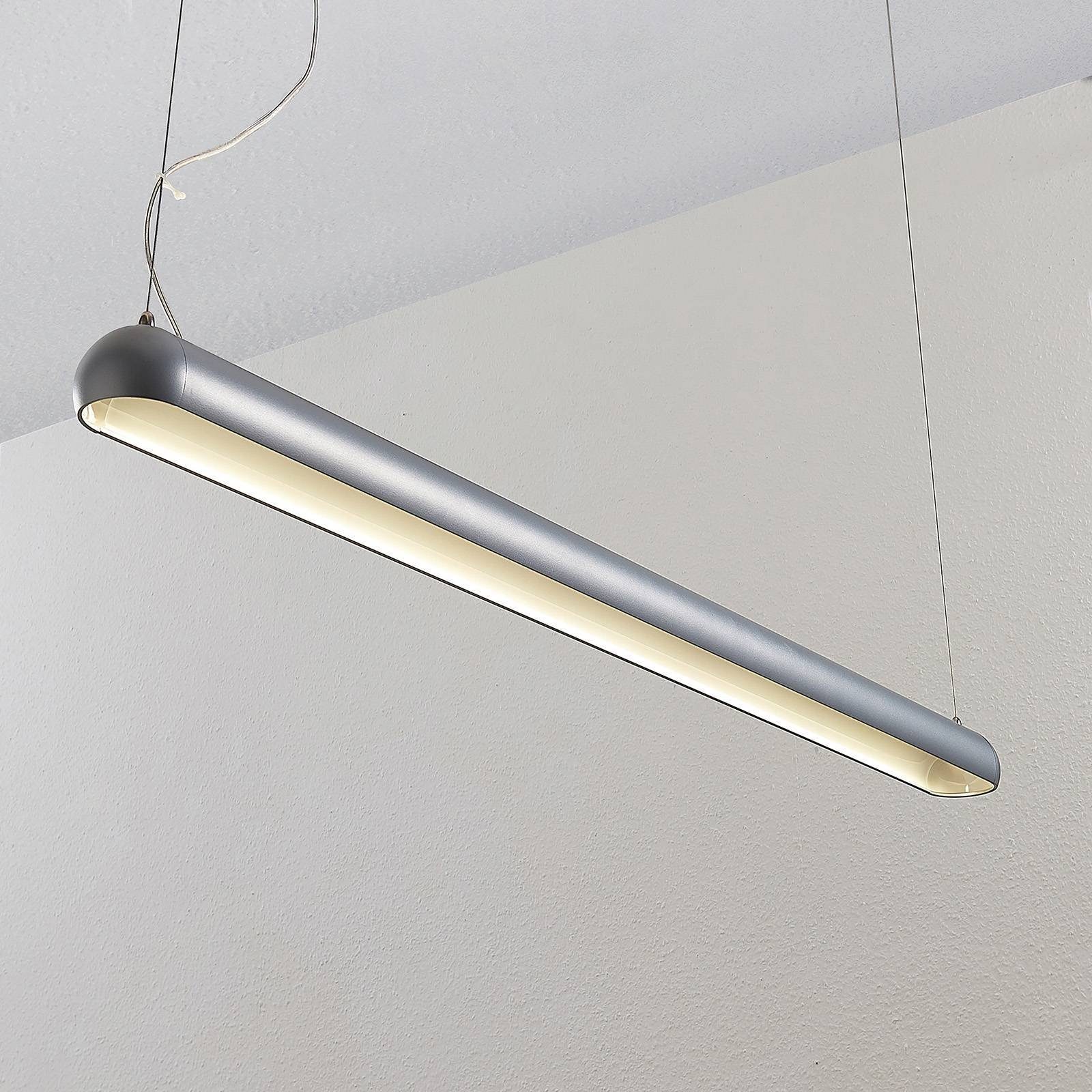 Arcchio Hängeleuchte Kenean, LED-Leuchtmittel Polycarbonat, (RAL fest Aluminium, inkl. verbaut, Modern, universalweiß, silber 9006)