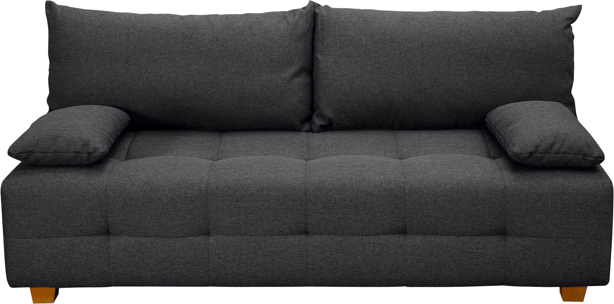 COLLECTION AB Schlafsofa Bella, B: 196 cm, Liegefl. 145x196 cm, mit Bettfunktion, Bettkasten & 2 Armlehnenkissen, Federkern
