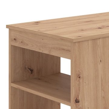 Homestyle4u Bartisch Hochtisch Tresen Küche Stehtisch Tisch Holz Eiche mit Stauraum