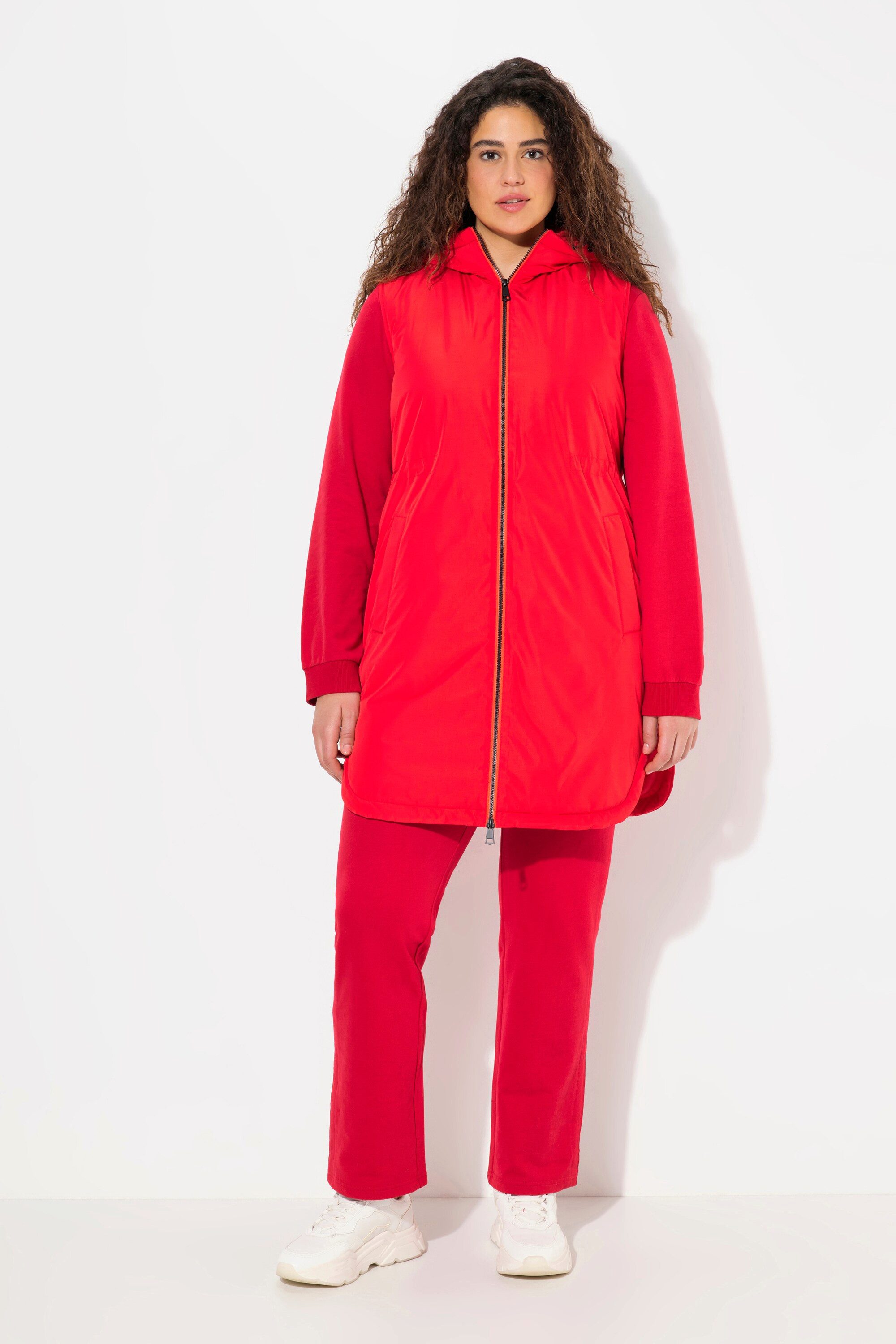 Ulla Popken Steppweste Weste wasserabweisend Kapuze 2-Wege-Zipper günstig online kaufen