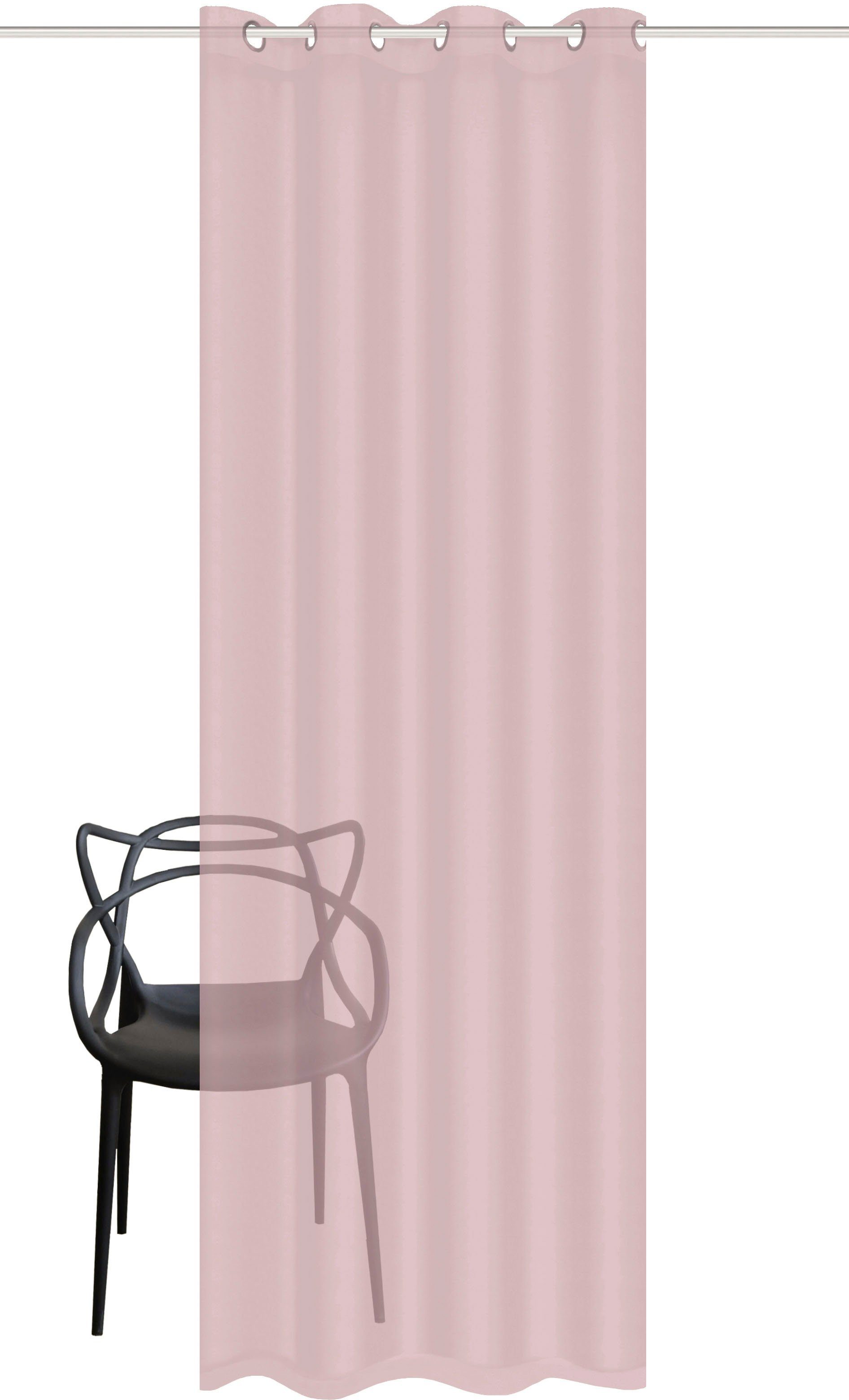 HOME WOHNIDEEN Gardine DOLLY (1 St), Ösen, transparent, Voile, transparent