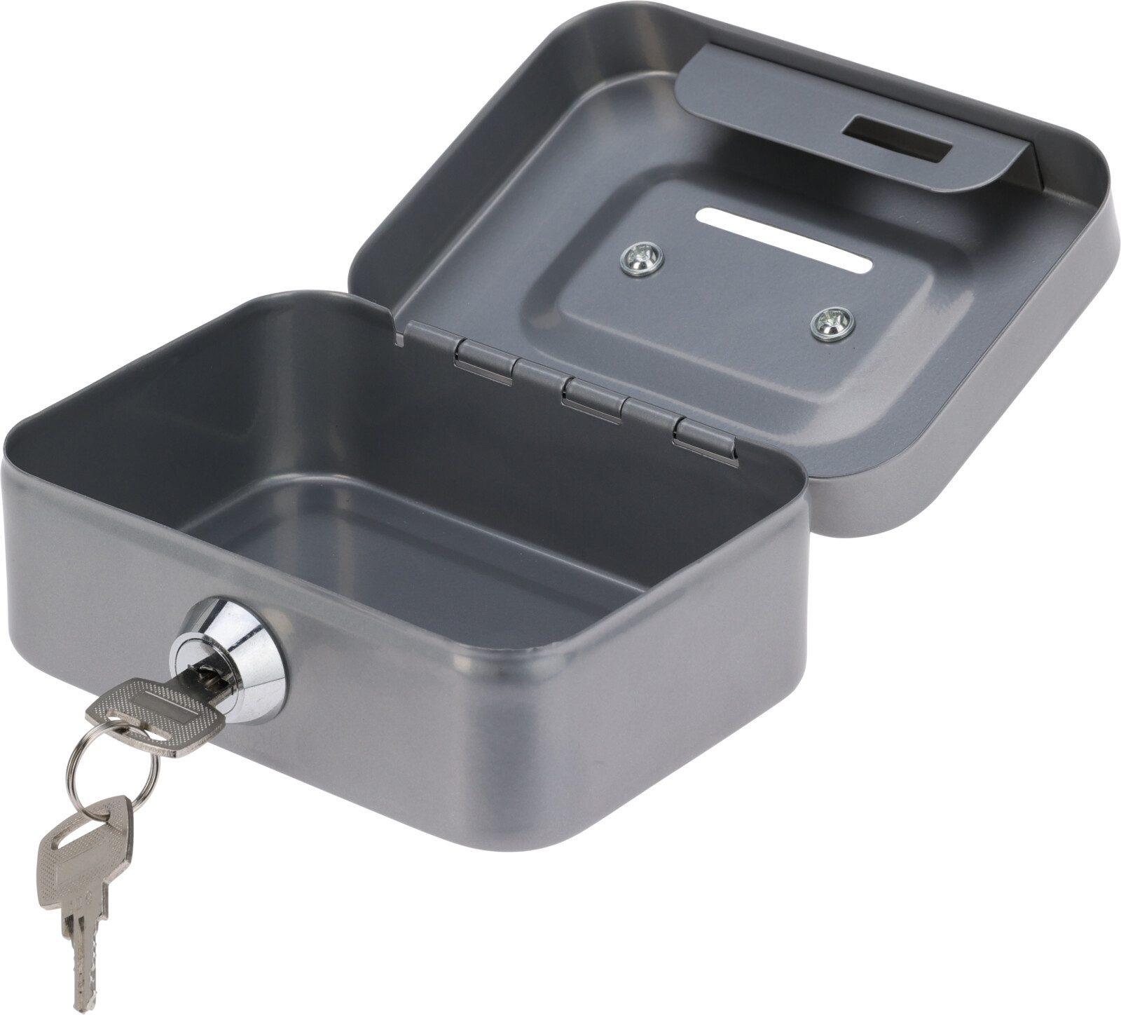 Koopman Spardose Geldkassette Sparbehälter Geldbehälter 11,5x9,5cm 2er Set, (Set, 2-tlg., Packung), Schwarz und Grau, Tragegriff, inkl. 2 Schlüssel, Verschließbar