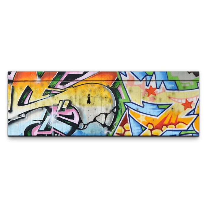 möbel-direkt.de Leinwandbild Bilder XXL Graffiti auf Beton Wandbild auf Leinwand