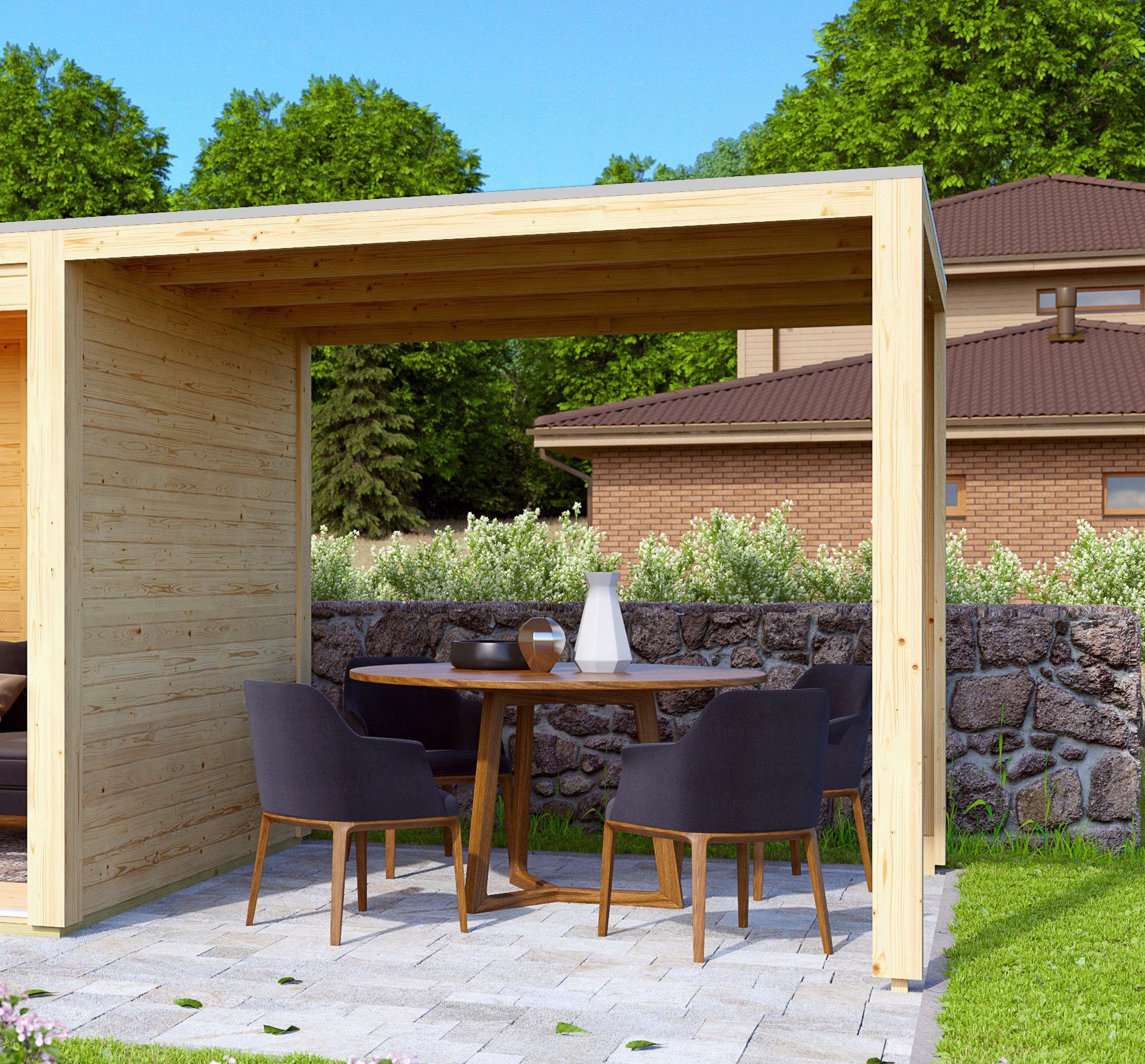 KONIFERA Anbaudach, BxT: 200x276 cm, passend für Saunahaus "Ruben" und "Hagen", naturbelassen