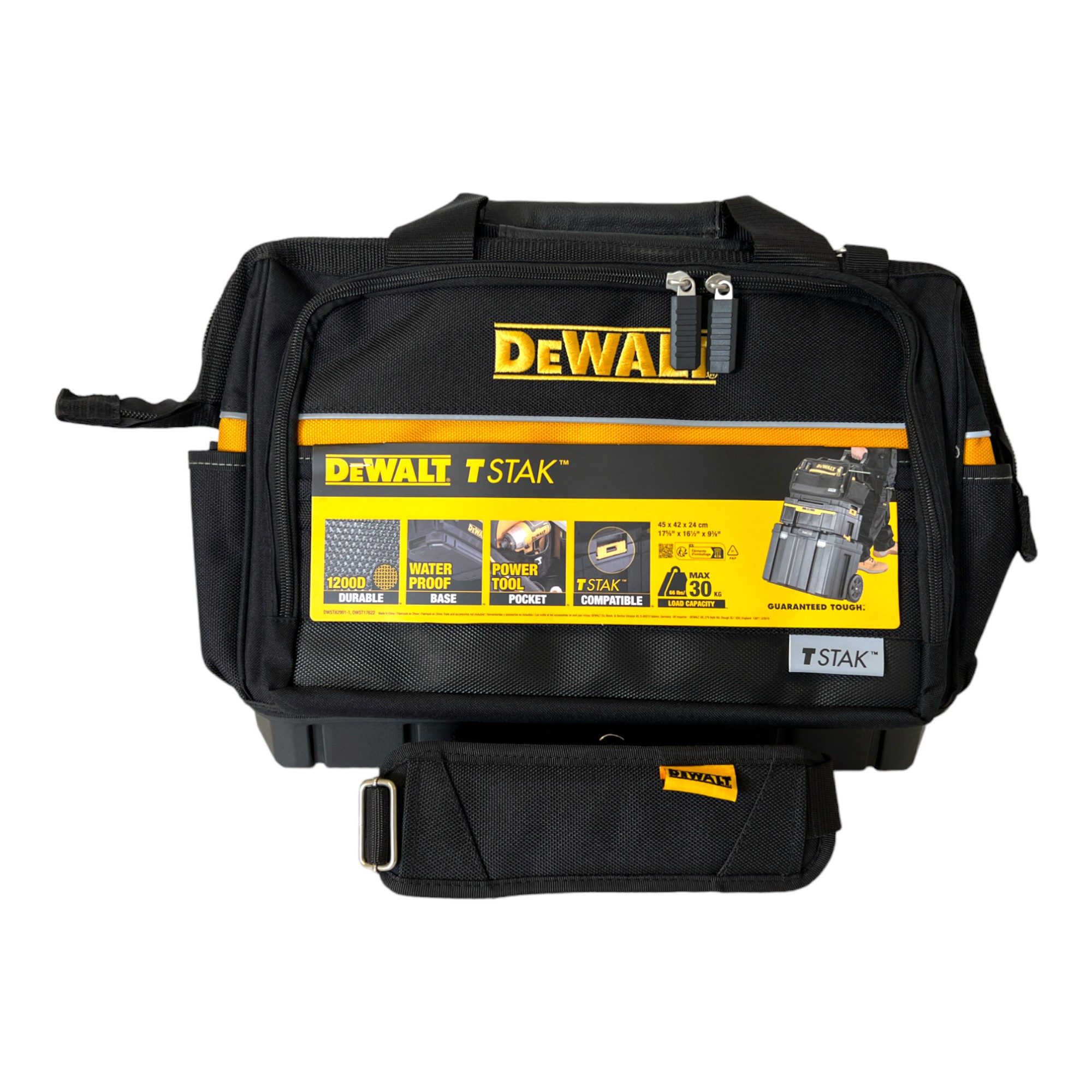 DeWalt Werkzeugkoffer DWST 82991-1 Werkzeugtasche 450 x 250 x 300 mm mit Tragriemen