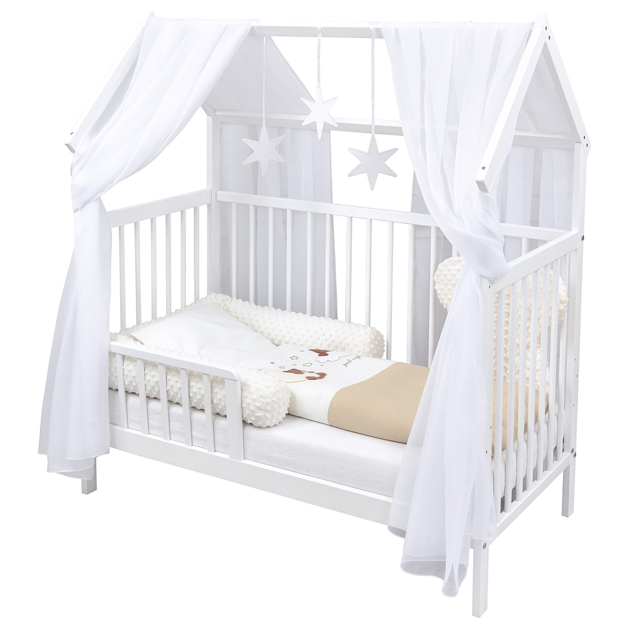 Baby-Delux Komplettbett Hausbett Babybett Schutzgitter Komplettset, günstig online kaufen