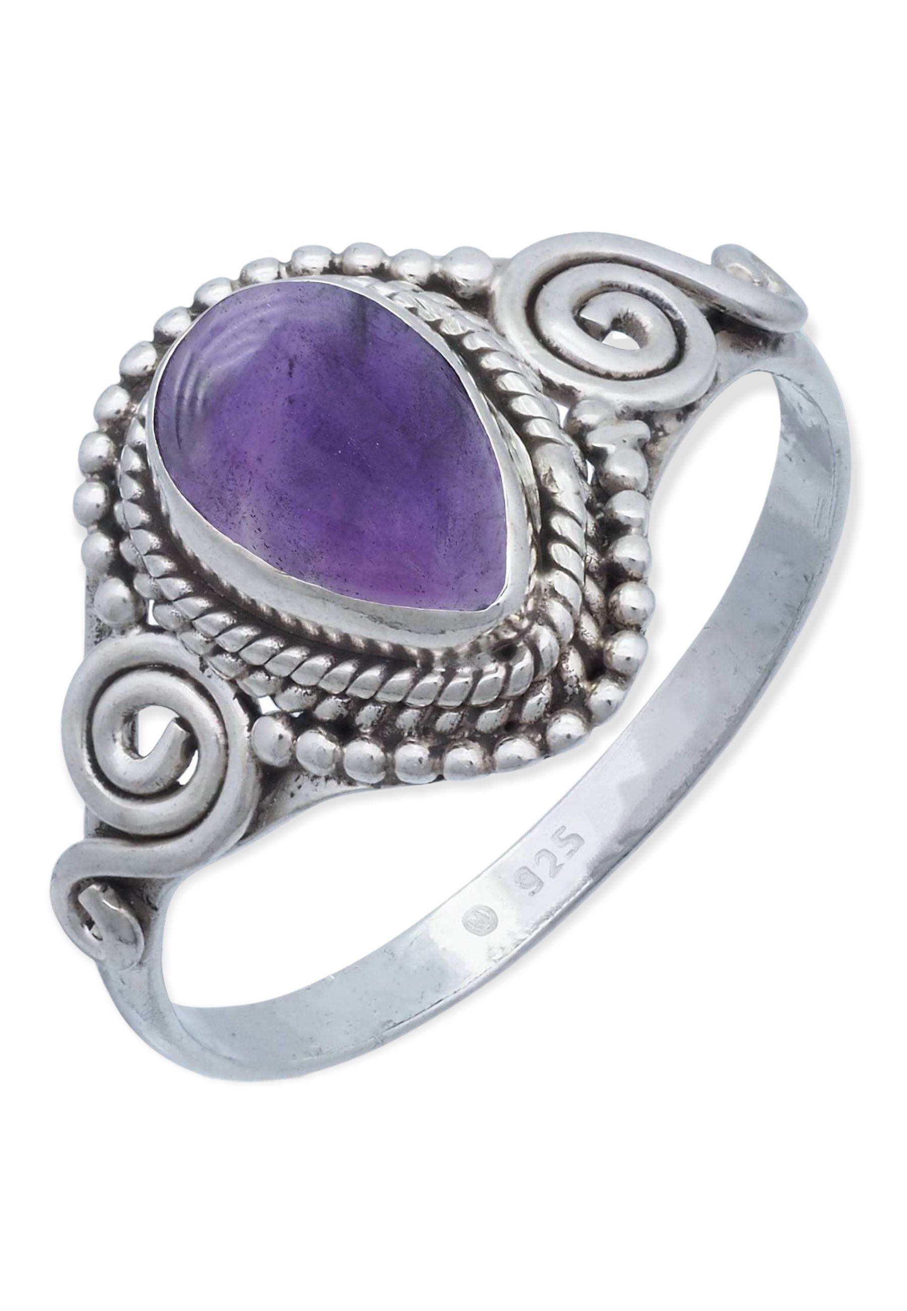 mantraroma Silberring 925er Silber mit Amethyst