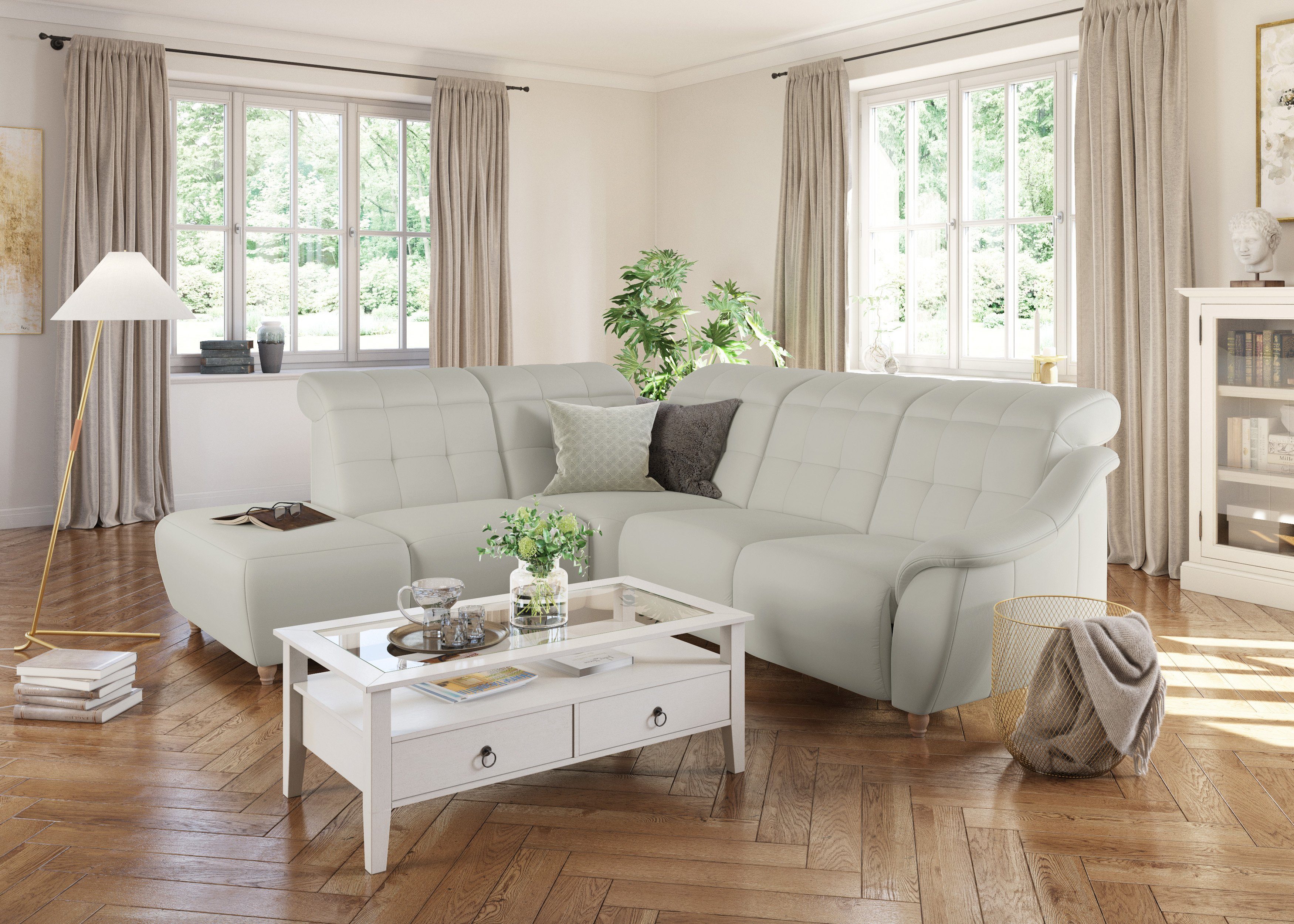 Home affaire Ecksofa Boston L-Form, Kopfteilverstellung günstig online kaufen
