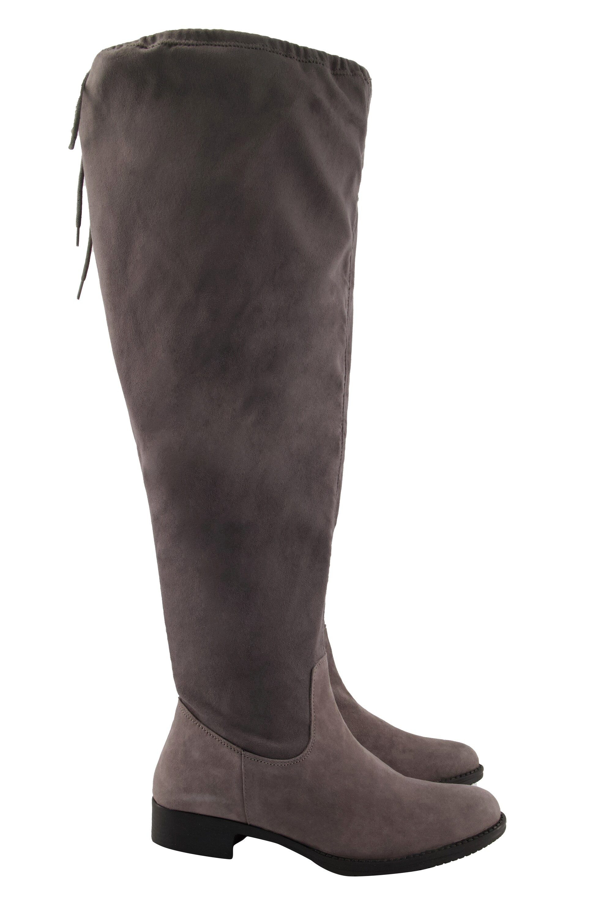 Ulla Popken Overknee-Stiefel Bindeband Reißverschluss Weite günstig online kaufen