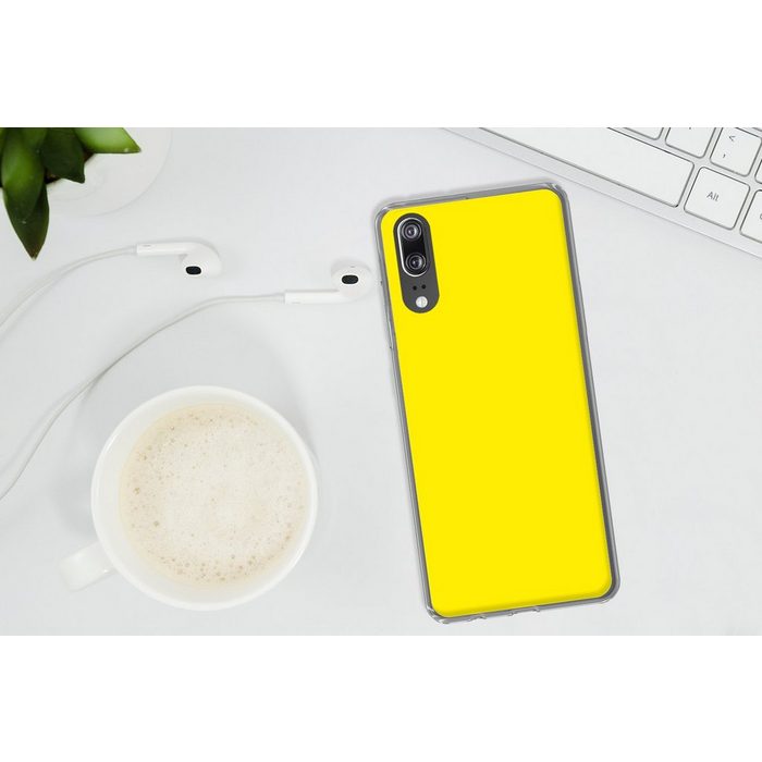 MuchoWow Handyhülle Gelb - Zitrone - Neon - Muster Handyhülle Huawei P20 Handy Case Silikon Bumper Case VZ10945