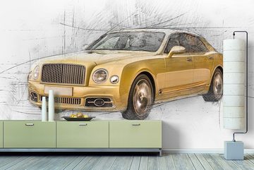 WandbilderXXL Fototapete Golden Elegance, glatt, Classic Cars, Vliestapete, hochwertiger Digitaldruck, in verschiedenen Größen
