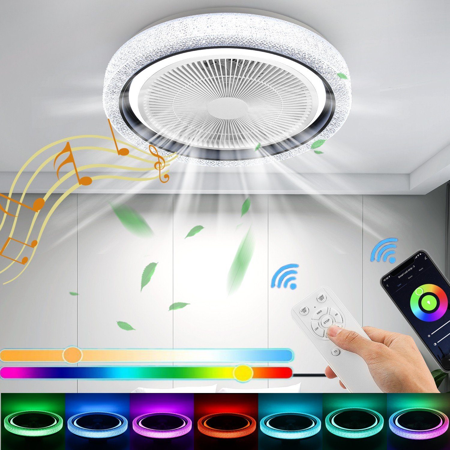 LETGOSPT LED Deckenleuchte 60W Bluetooth Musik günstig online kaufen