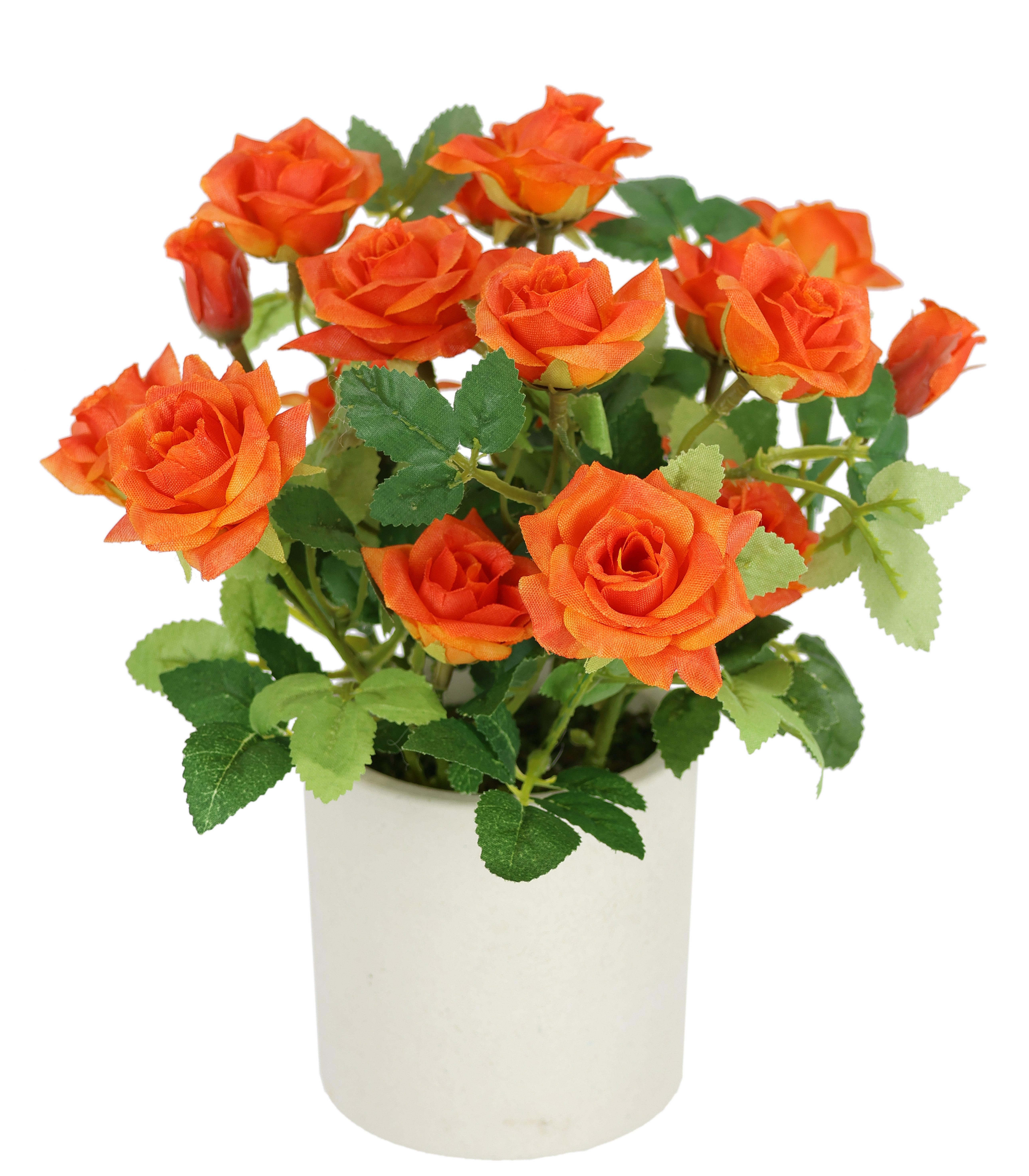 Kunstblume Wildrosen Busch im Topf Rosen, I.GE.A., Höhe 21 cm, Rosen Kunstrosen Kunstpflanze Blumen Künstliche Hochzeitsdeko