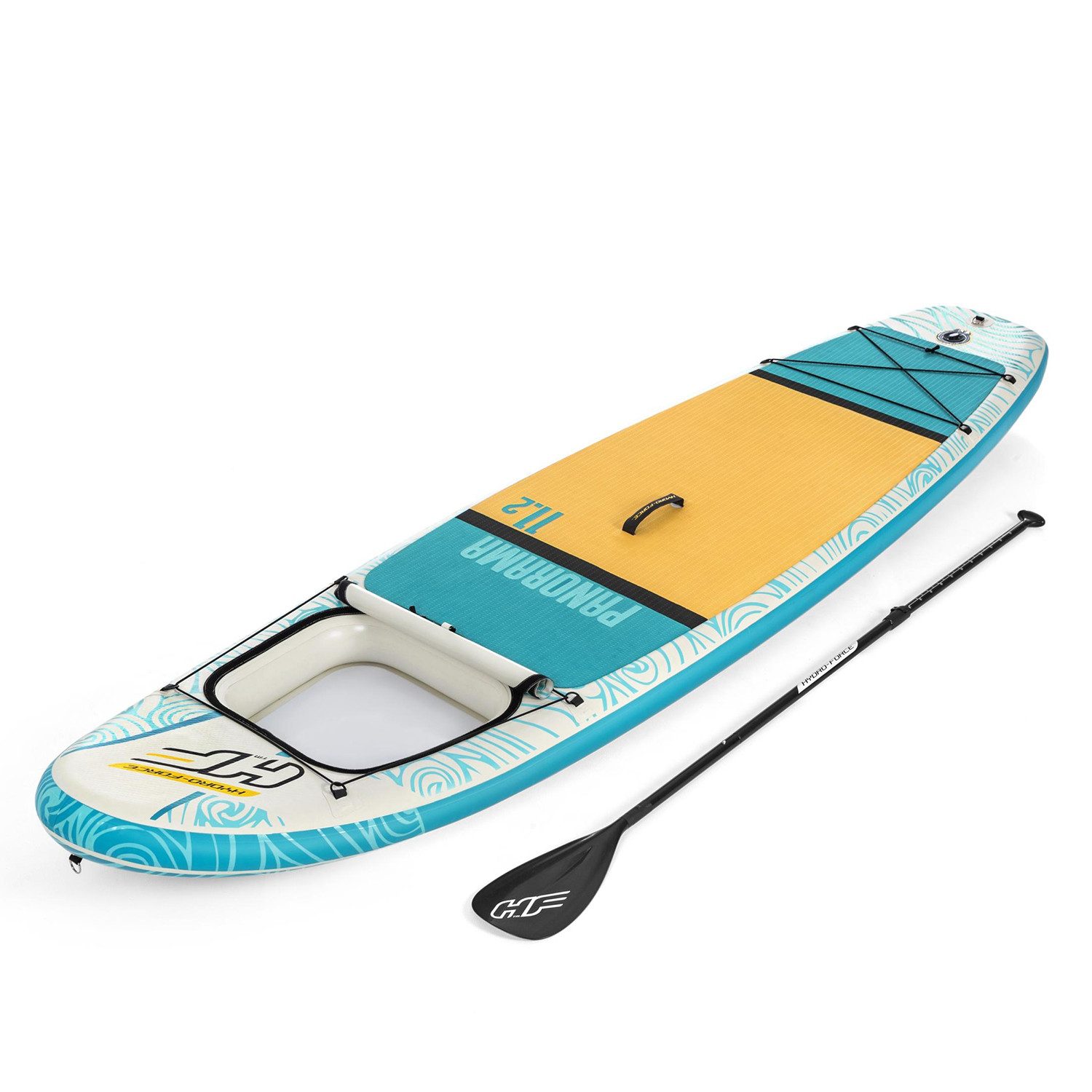 Bestway SUP-Board Hydro-Force Panorama, Touring, (Set, 1 tlg., Coil-Leash), 340 x 89 x 15 cm, max. Belastbarkeit 150 kg