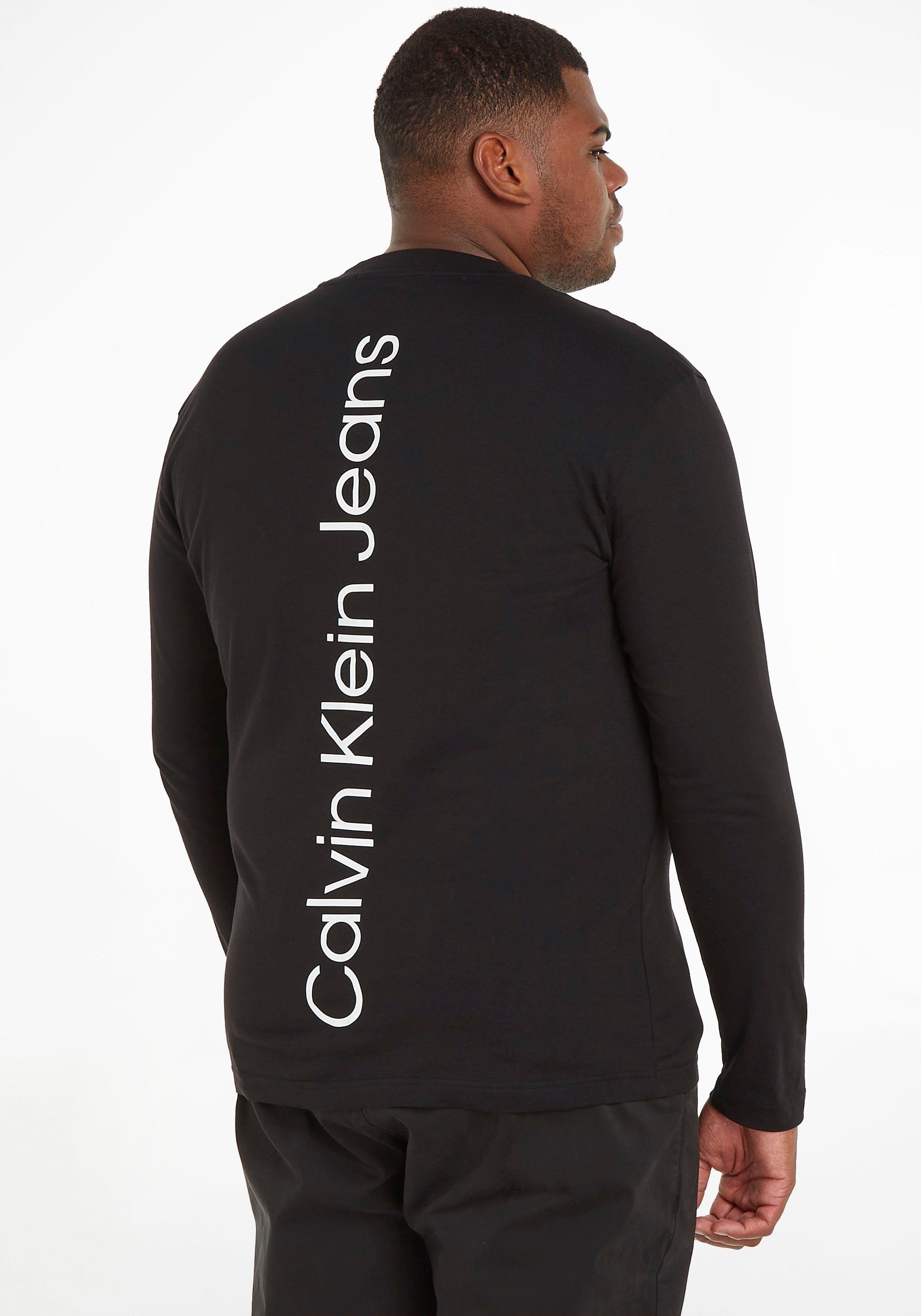 Calvin Klein Jeans LOGO Runhalsausschnitt LS hohem BACK TEE Langarmshirt mit INSTITUTIONAL
