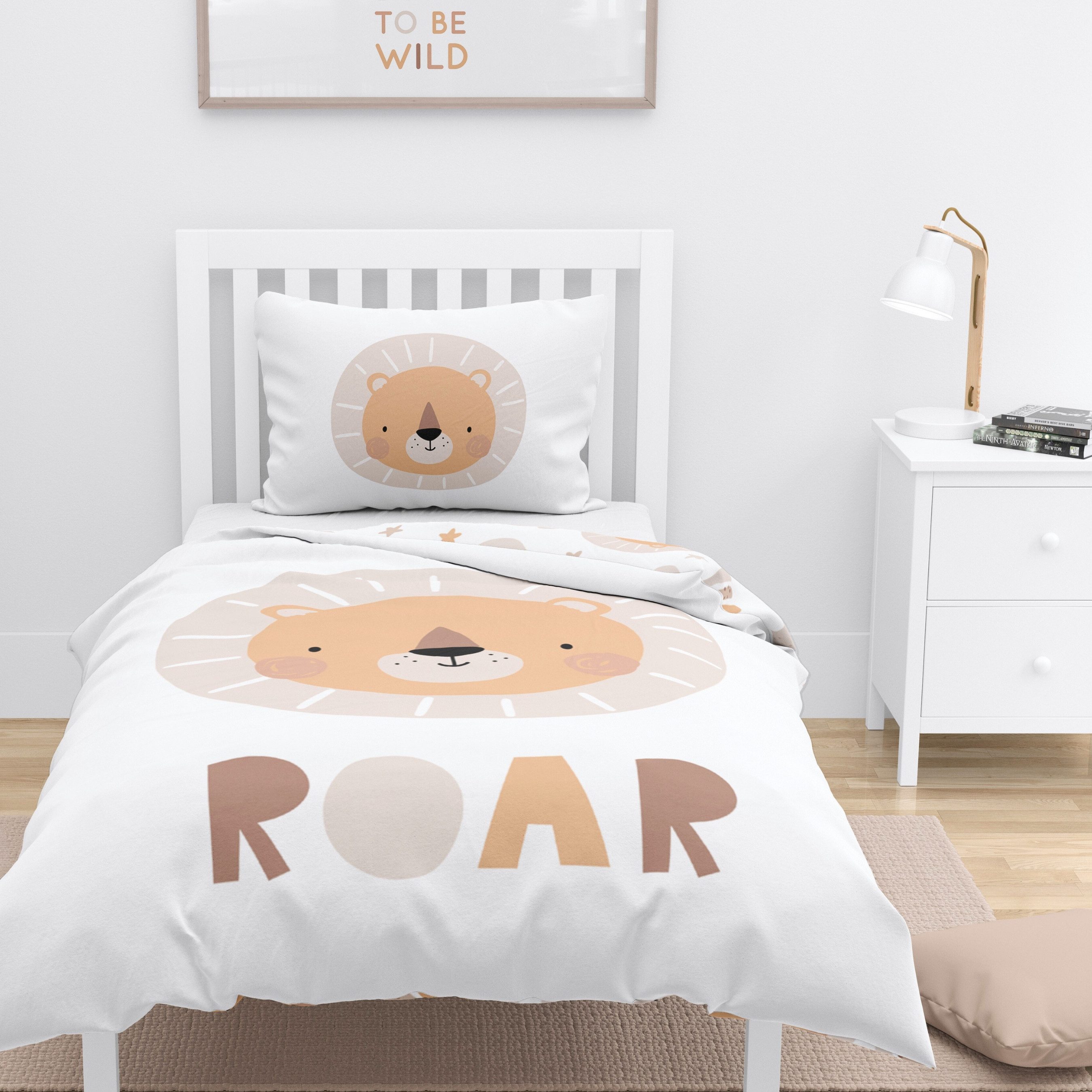 MTOnlinehandel Babybettwäsche Little Lion 100x135 + 40x60 cm in Biber, Löwe günstig online kaufen